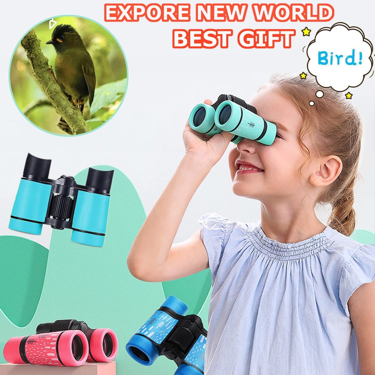 ARTOMIDE Kids Binoculars - 4x30mm Foldable, Shockproof for Bird Watching & Outdoor Play