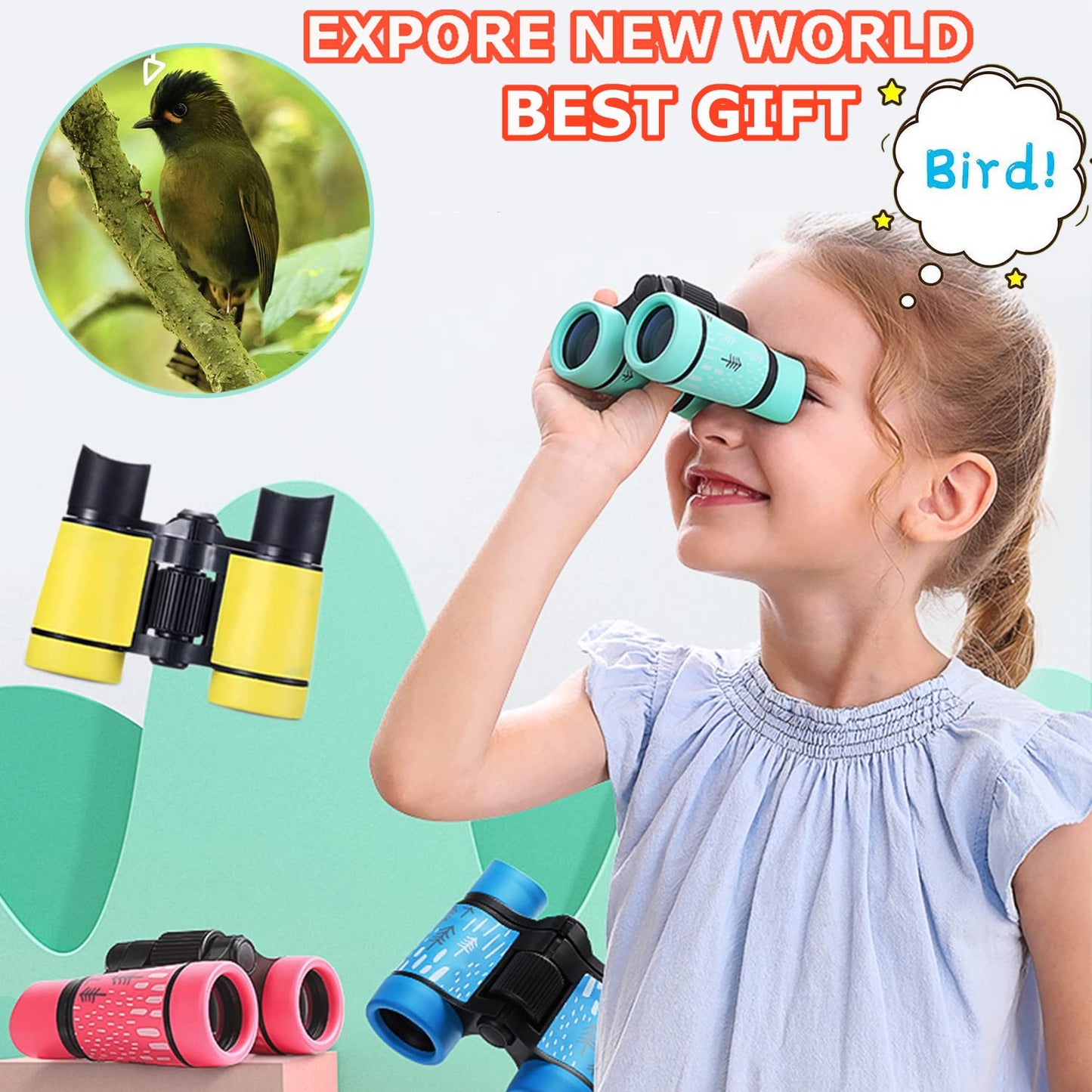 ARTOMIDE Kids Binoculars – Safe Folding 4x30 Mini Binoculars for 3-12 Years