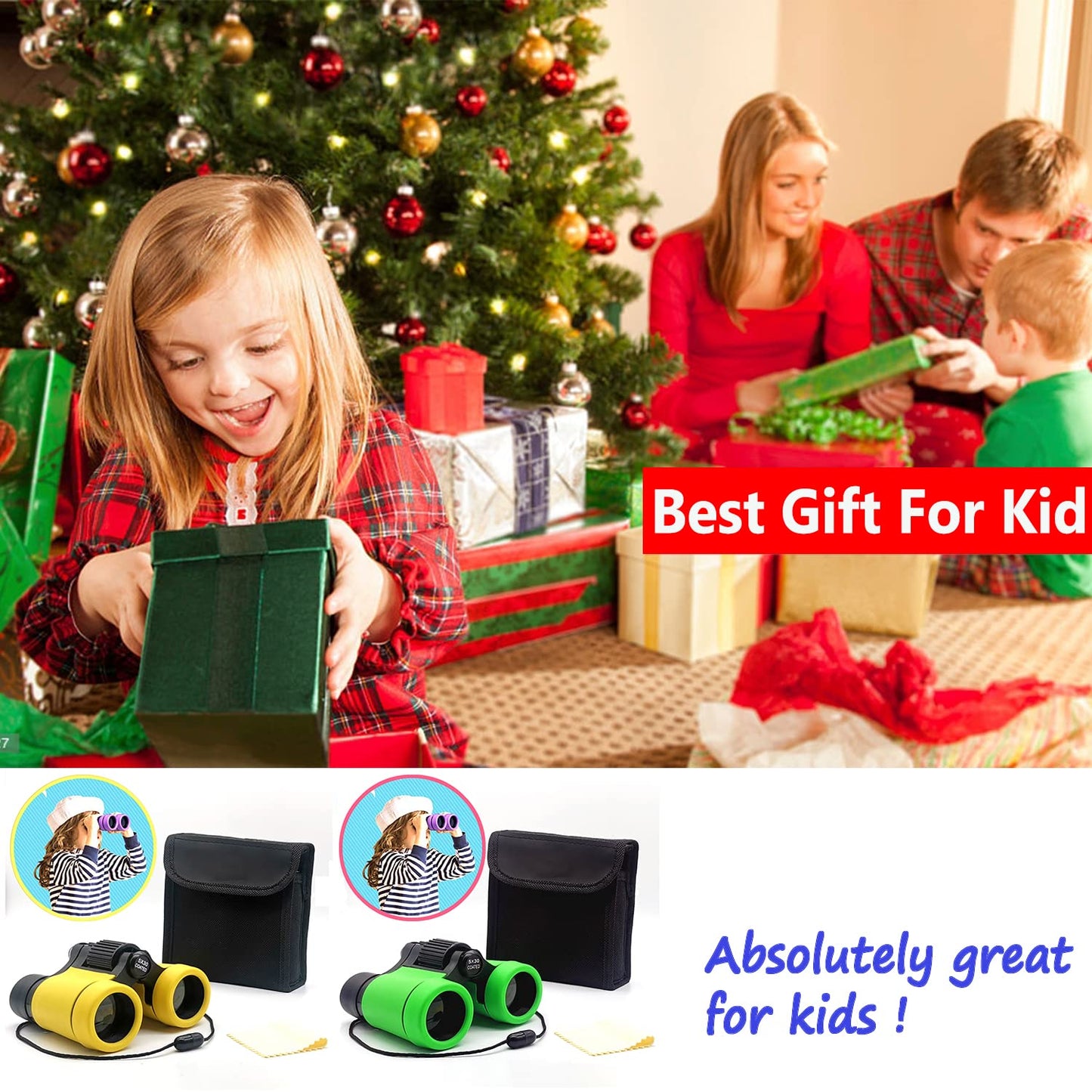 ARTOMIDE Kids Binoculars – Safe Folding 4x30 Mini Binoculars for 3-12 Years