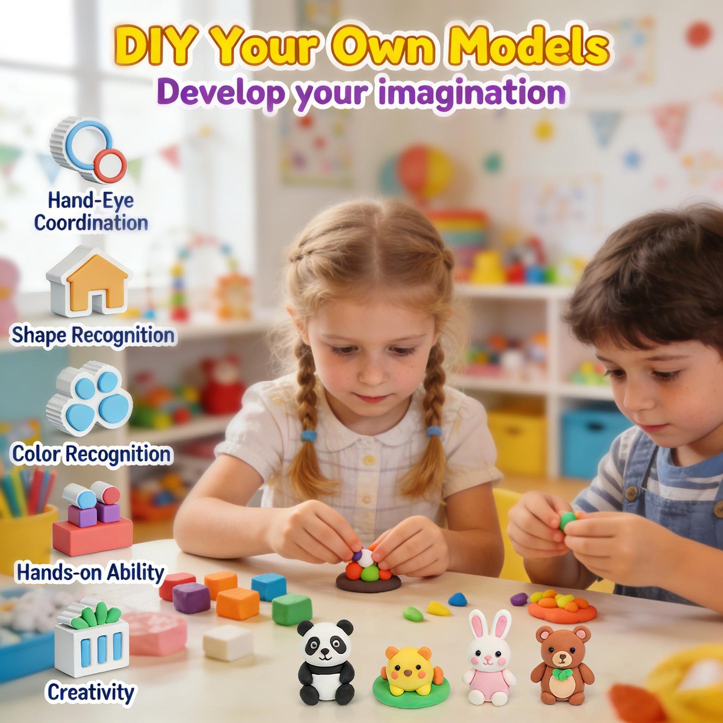 ARTPAR Air Dry Clay 66 Colors – Kids Modeling Clay Kit with Sculpting Tools