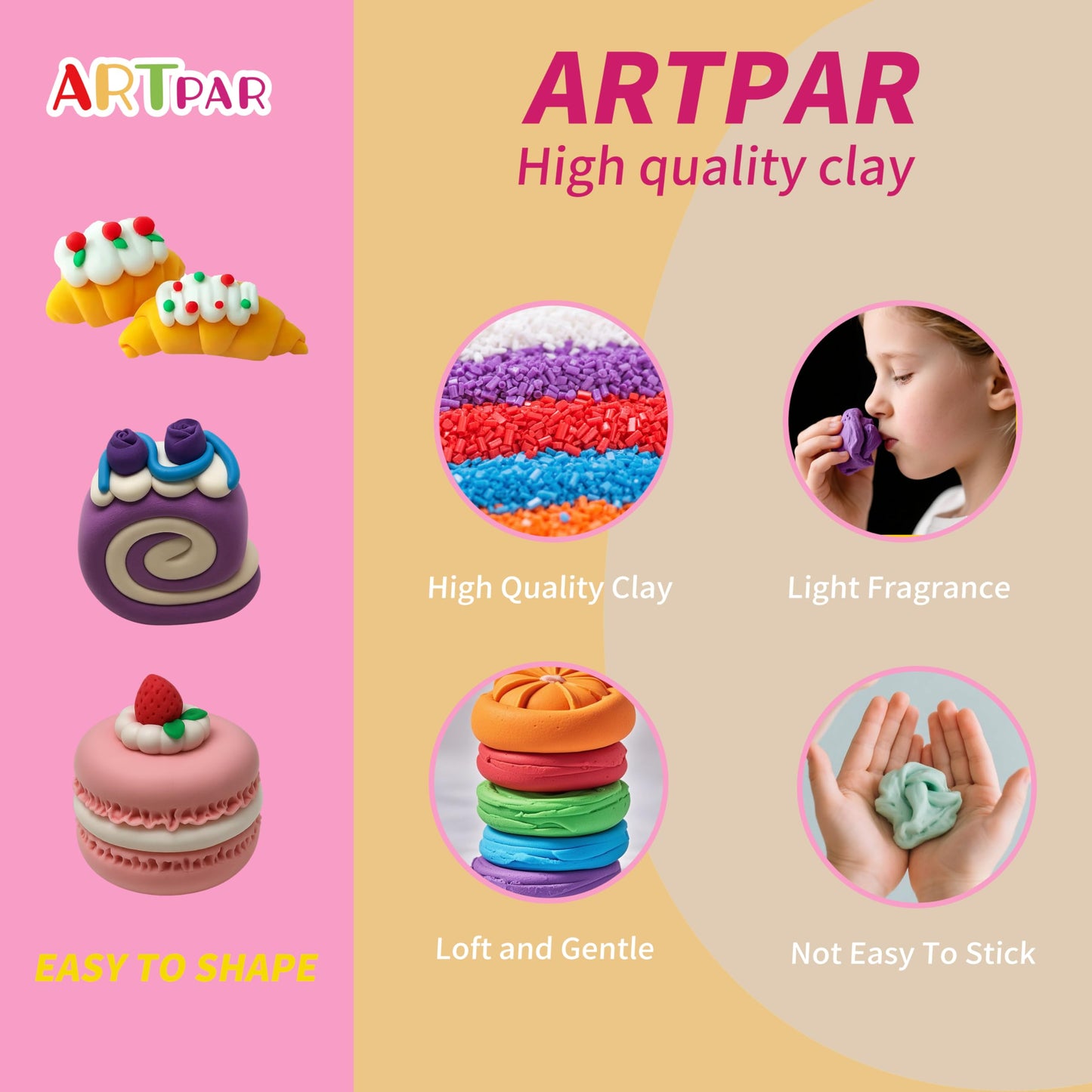 ARTPAR Air Dry Clay Kit for Kids — Ultra Light, Non-Sticky Modeling Set, 12-Box Craft Kit for School & Home