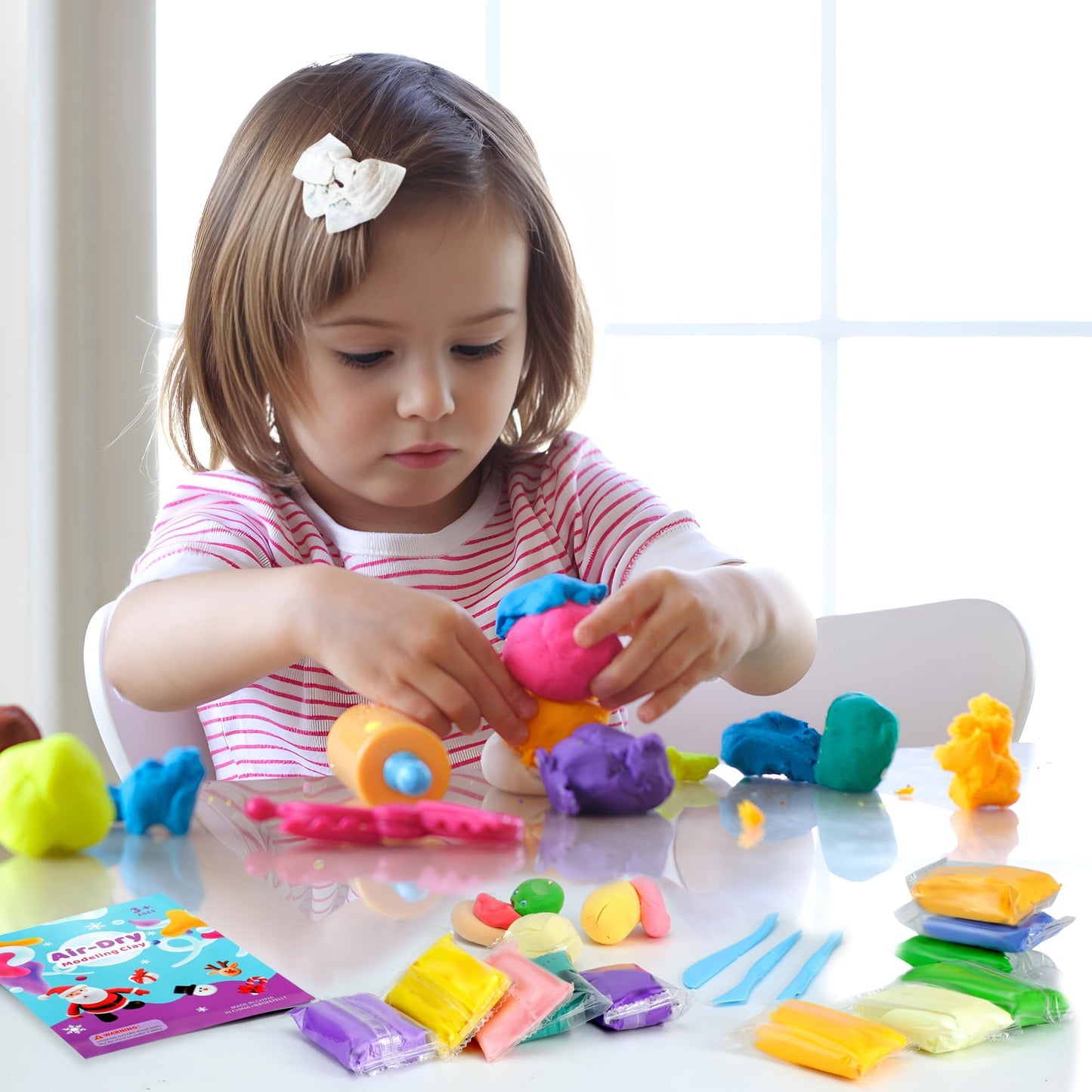 ARTPAR 90-Color Air Dry Clay Kit for Kids – Soft, Non-Sticky Modeling Clay with Tools