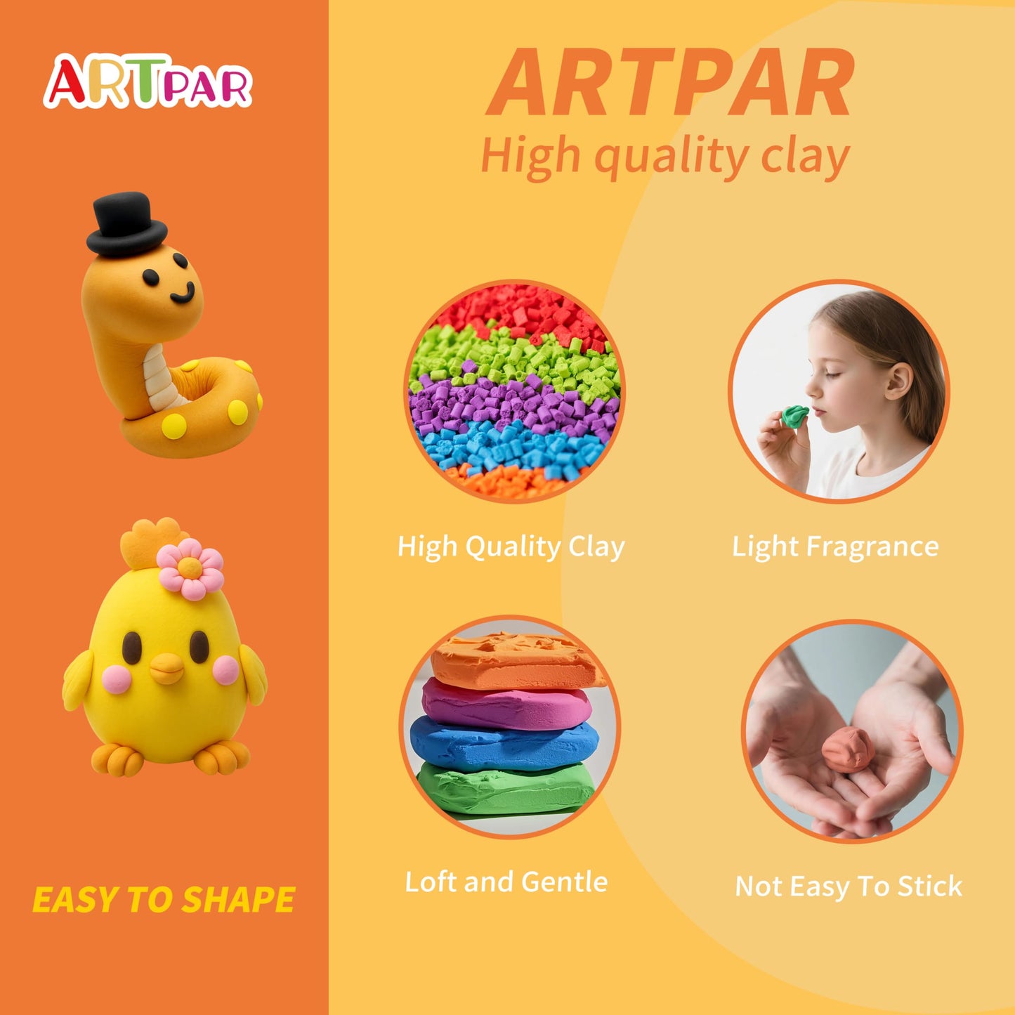 ARTPAR Air Dry Clay Kit for Kids — 12 Animal Models, Non-Stick DIY Art with Tools & Tutorials