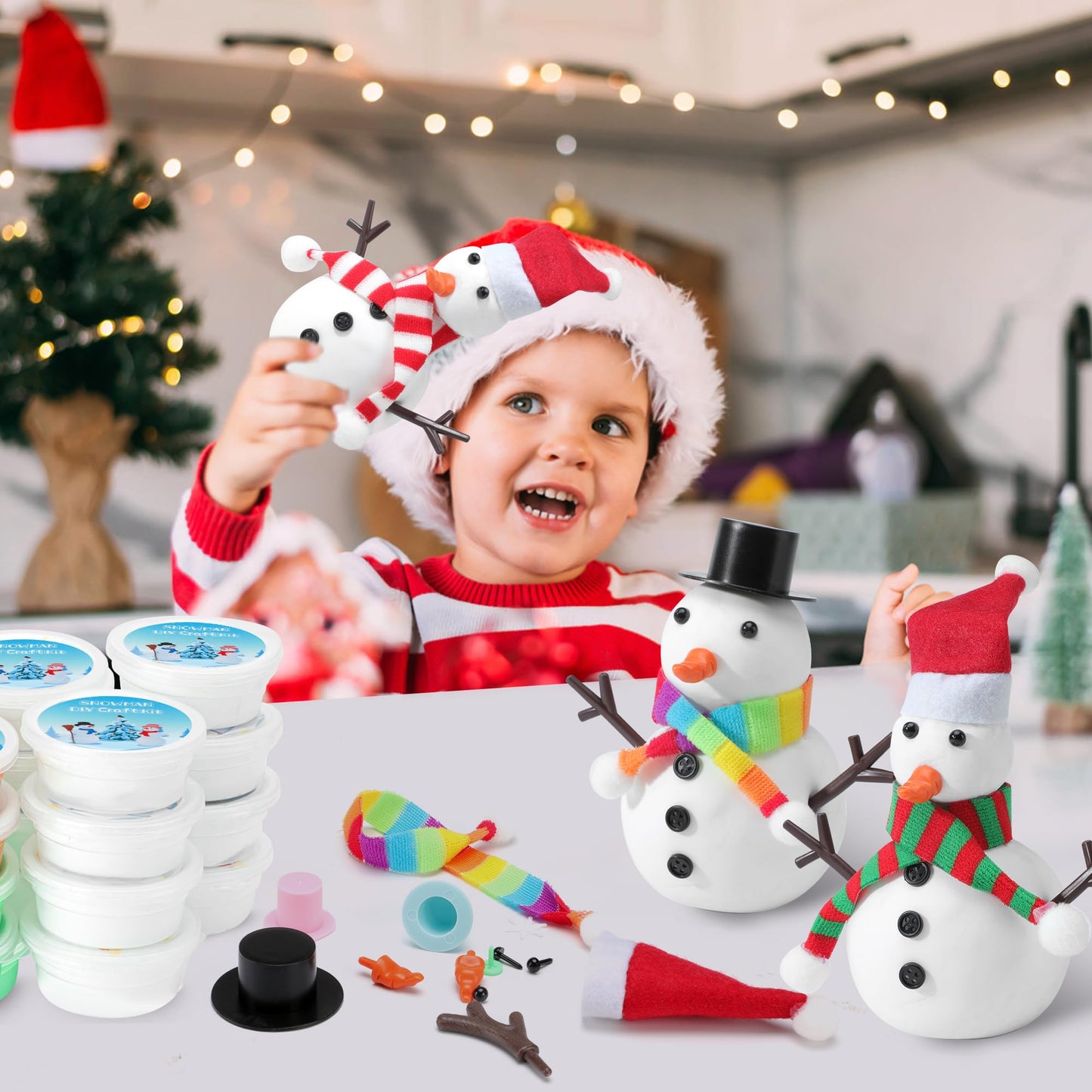 ARTPAR 20 Pack Modeling Clay Snowman Kit – Air-Dry Snowman Crafts for Kids