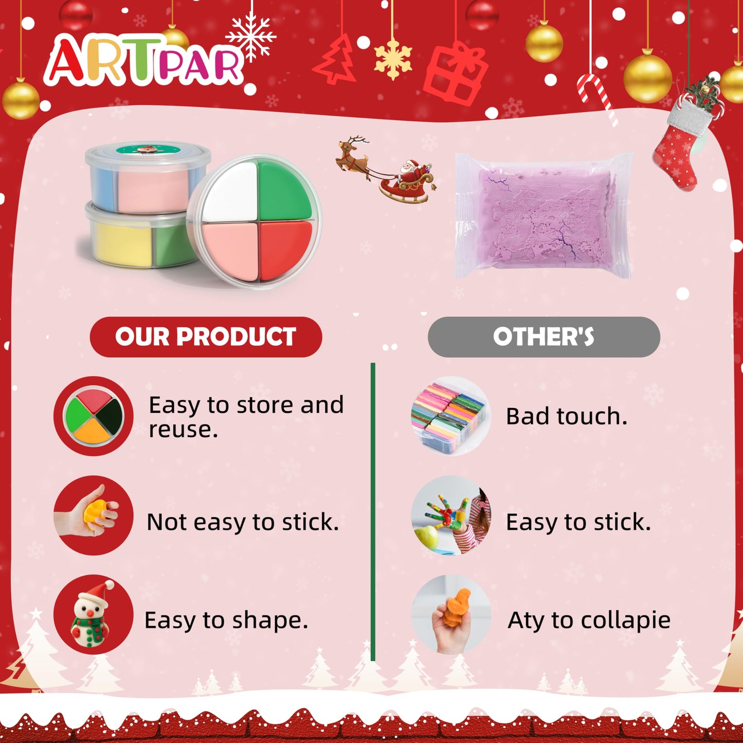 ARTPAR Air Dry Clay Kit for Kids – 12-Box Christmas Craft Set with Tools & Tutorials