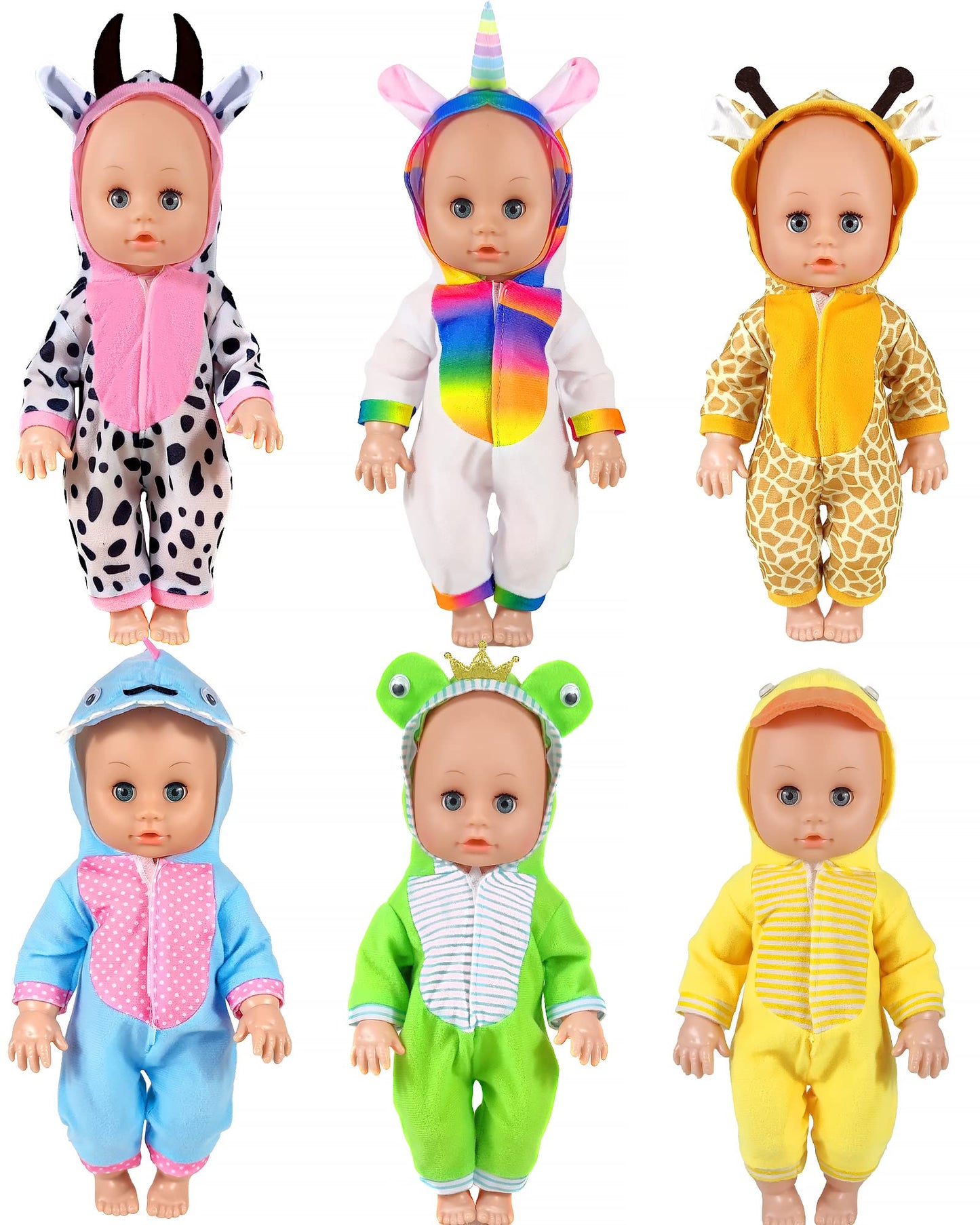 ARTST 12-Inch Doll Clothes – 6 Animal-Themed Sets for 10–12 Inch Dolls | Valentine Gift