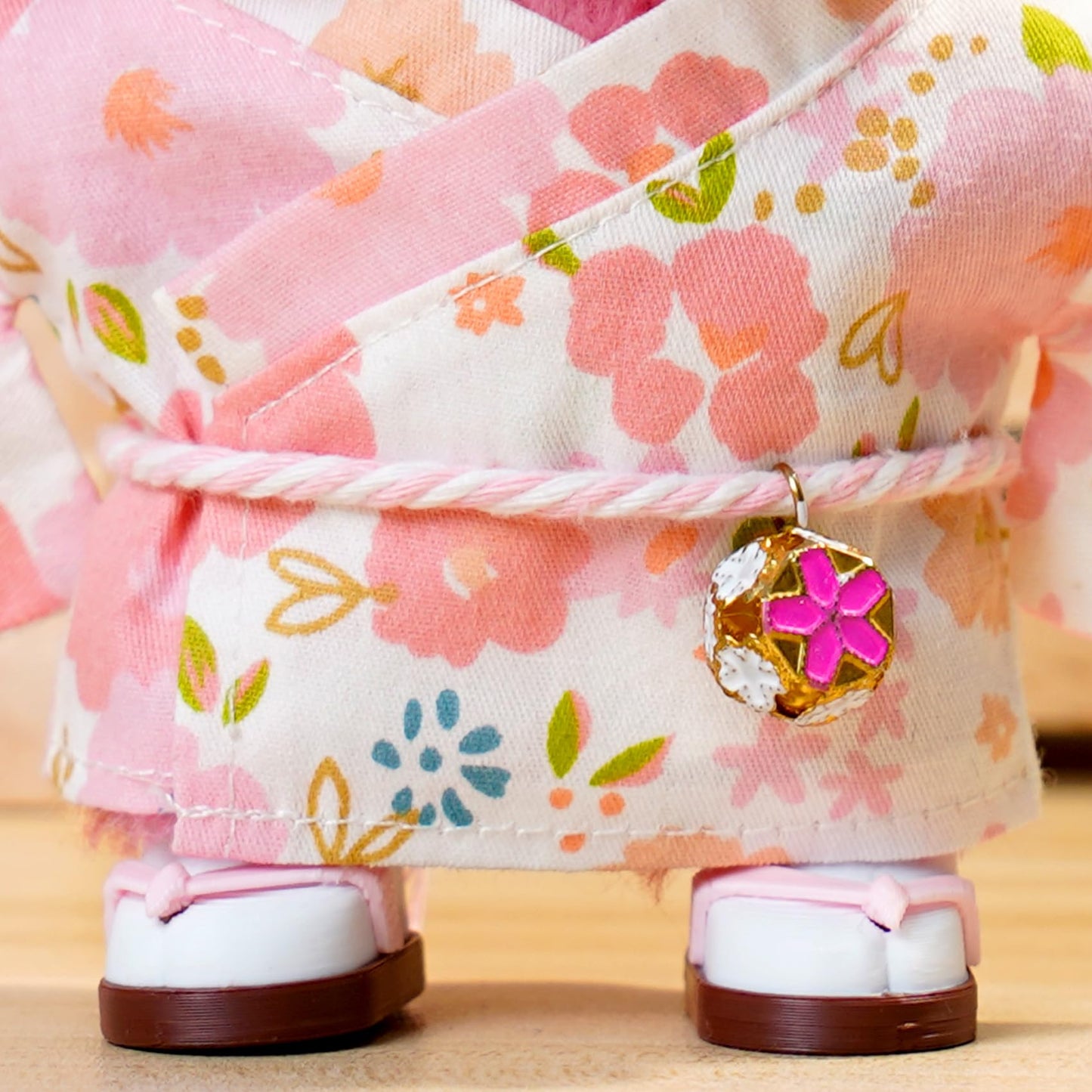 ARTST 17cm Doll Kimono Set for 6.7-inch Dolls – Flower Hairbow, Pink Kimono & Accessories
