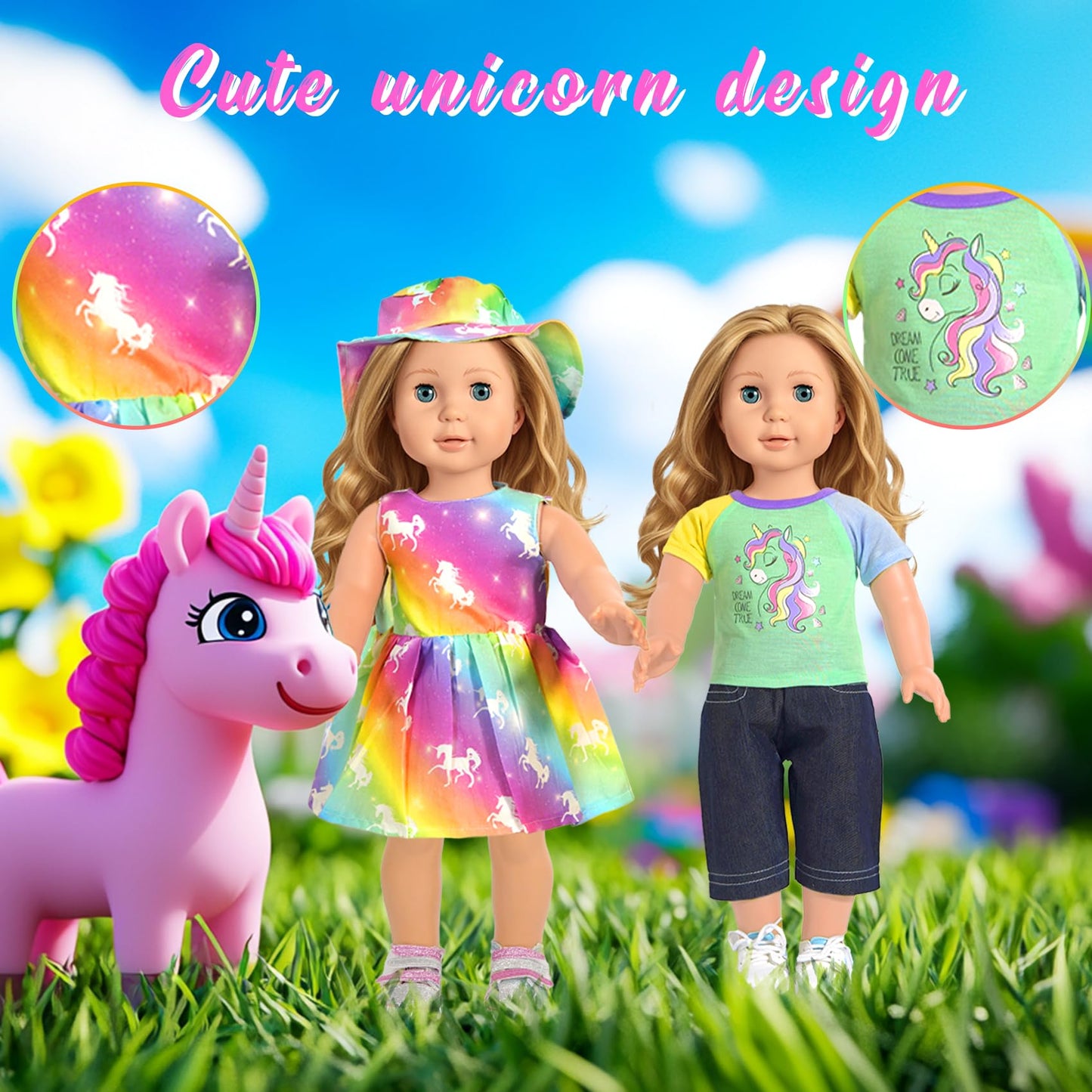 ARTST American 18-Inch Doll Clothes Set – 10 Outfits & Accessories for 18-Inch Dolls