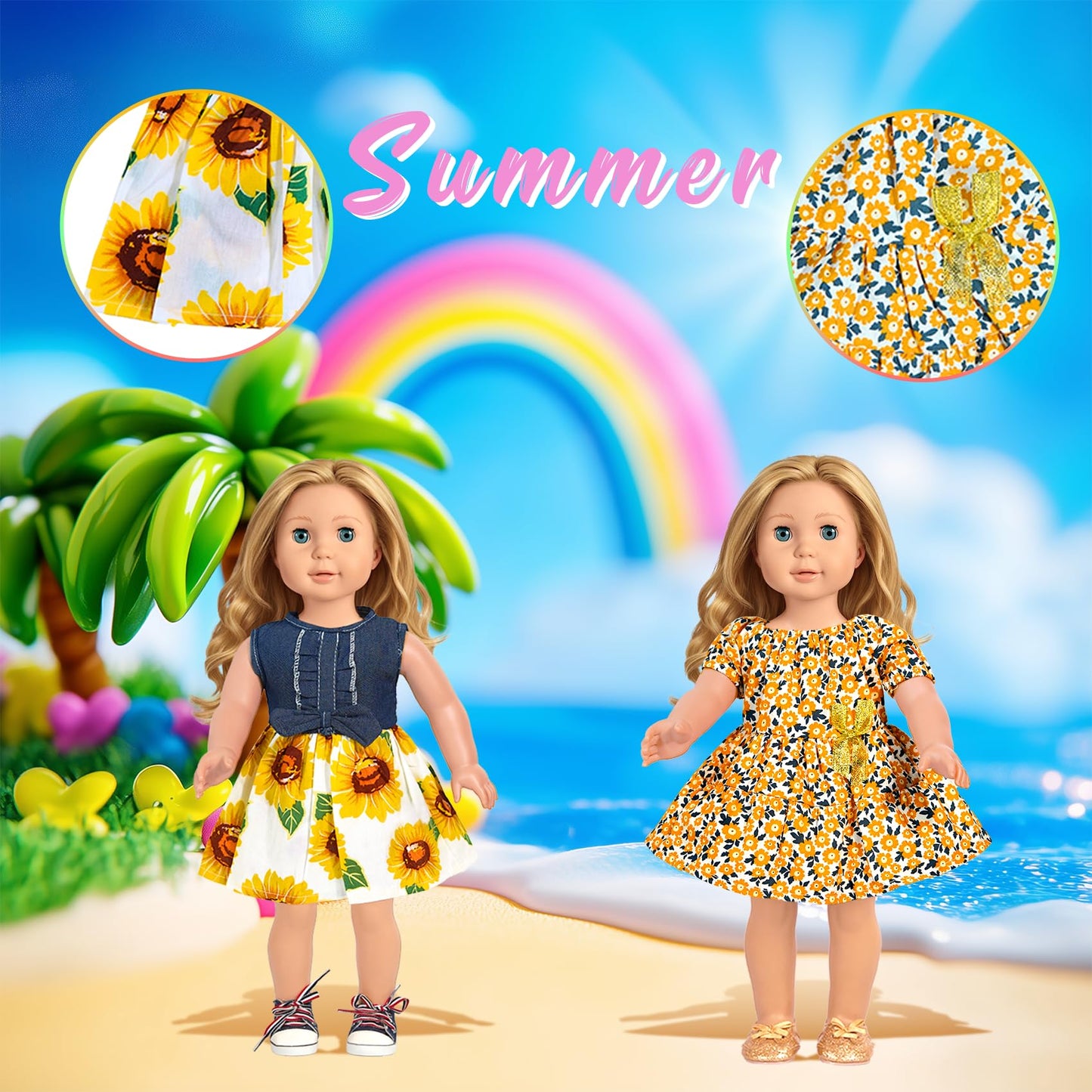ARTST American 18-Inch Doll Clothes Set – 10 Outfits & Accessories for 18-Inch Dolls