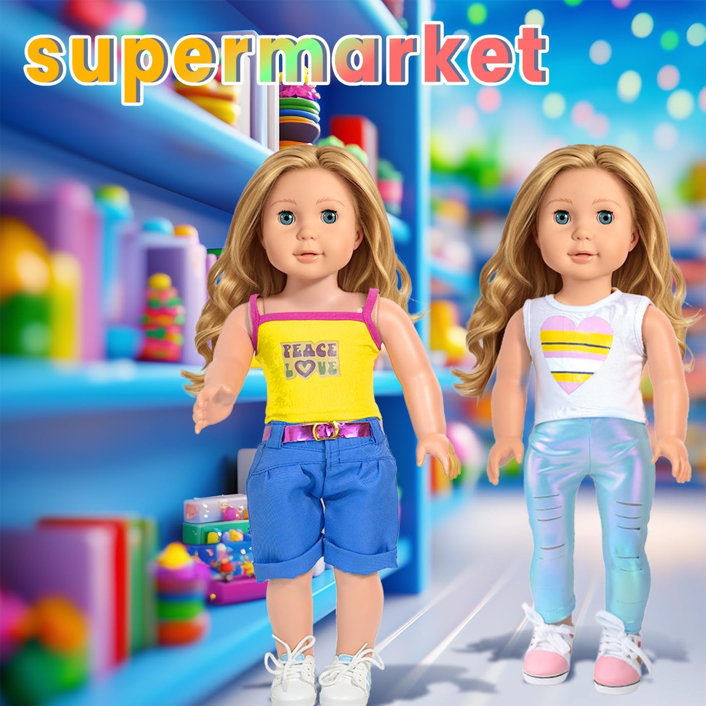 ARTST American 18-Inch Doll Clothes Set – 10 Outfits & Accessories for 18-Inch Dolls