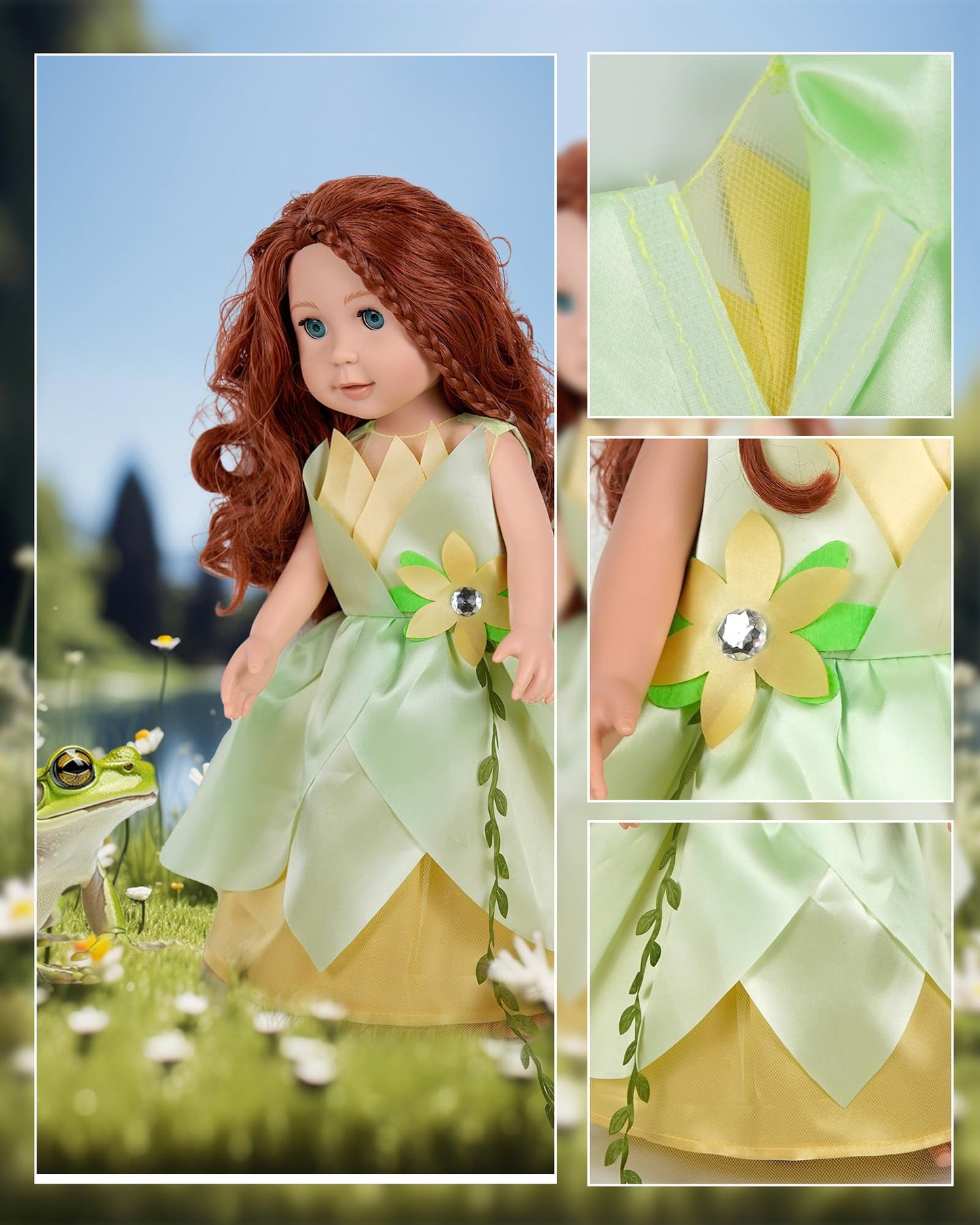 ARTST 18-Inch Doll Clothes Set: 6 Princess Dresses & 2 Crowns for 18-Inch Dolls