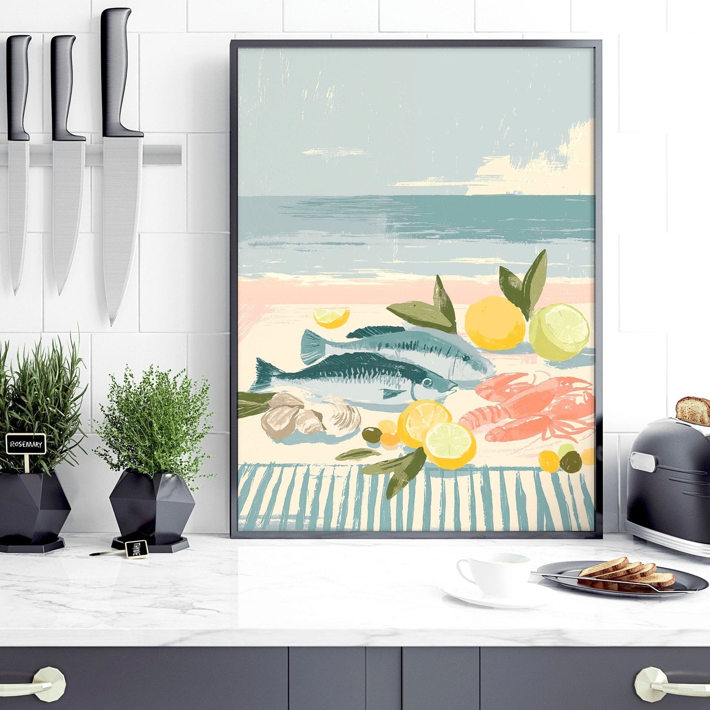Artwork For Kitchen Wall | Set of 3 Italian Lifestyle Wall art Prints