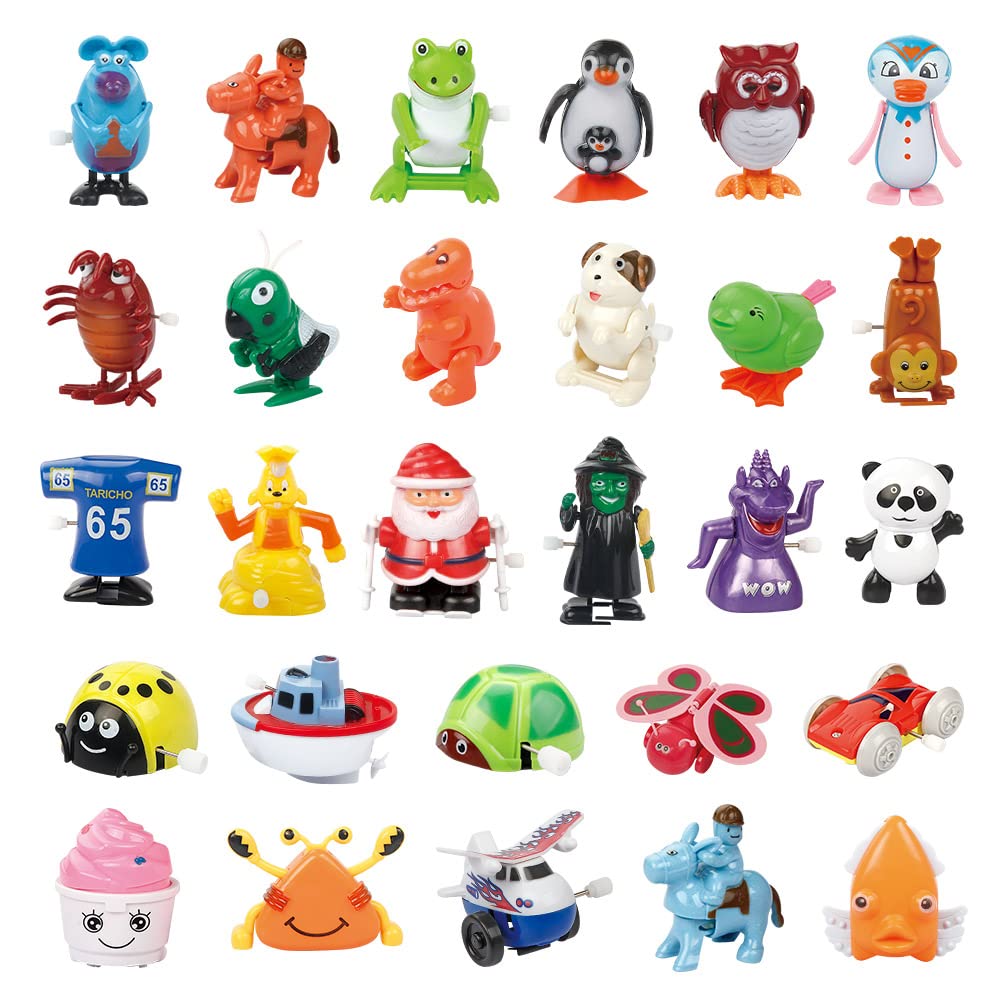 aruemp 28-Piece Assorted Wind-Up Toys for Kids | Clockwork Animals & Party Favors