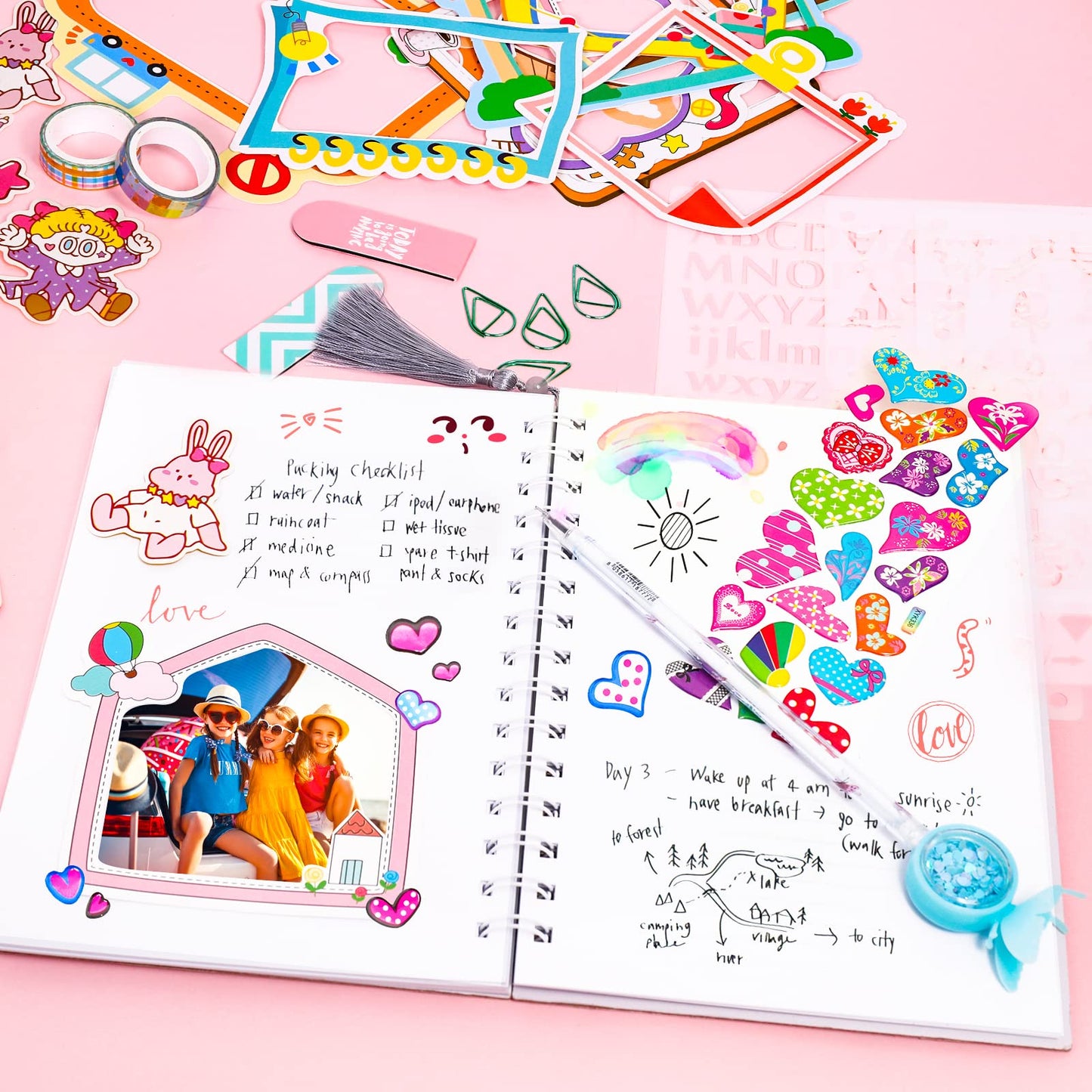 Arulis DIY Journal Kit for Girls – Creative Scrapbook & Planner Set (Ages 6+)