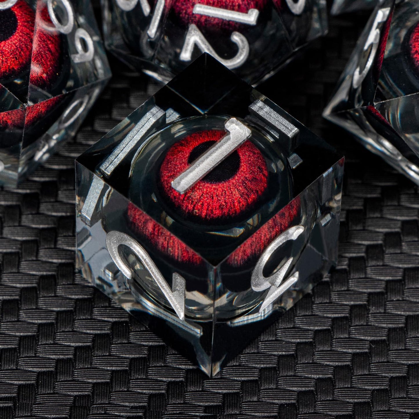 ARUOHHA Dragon Eye Resin Dice Set — Liquid Core Sharp-Edged D&D Polyhedral Dice