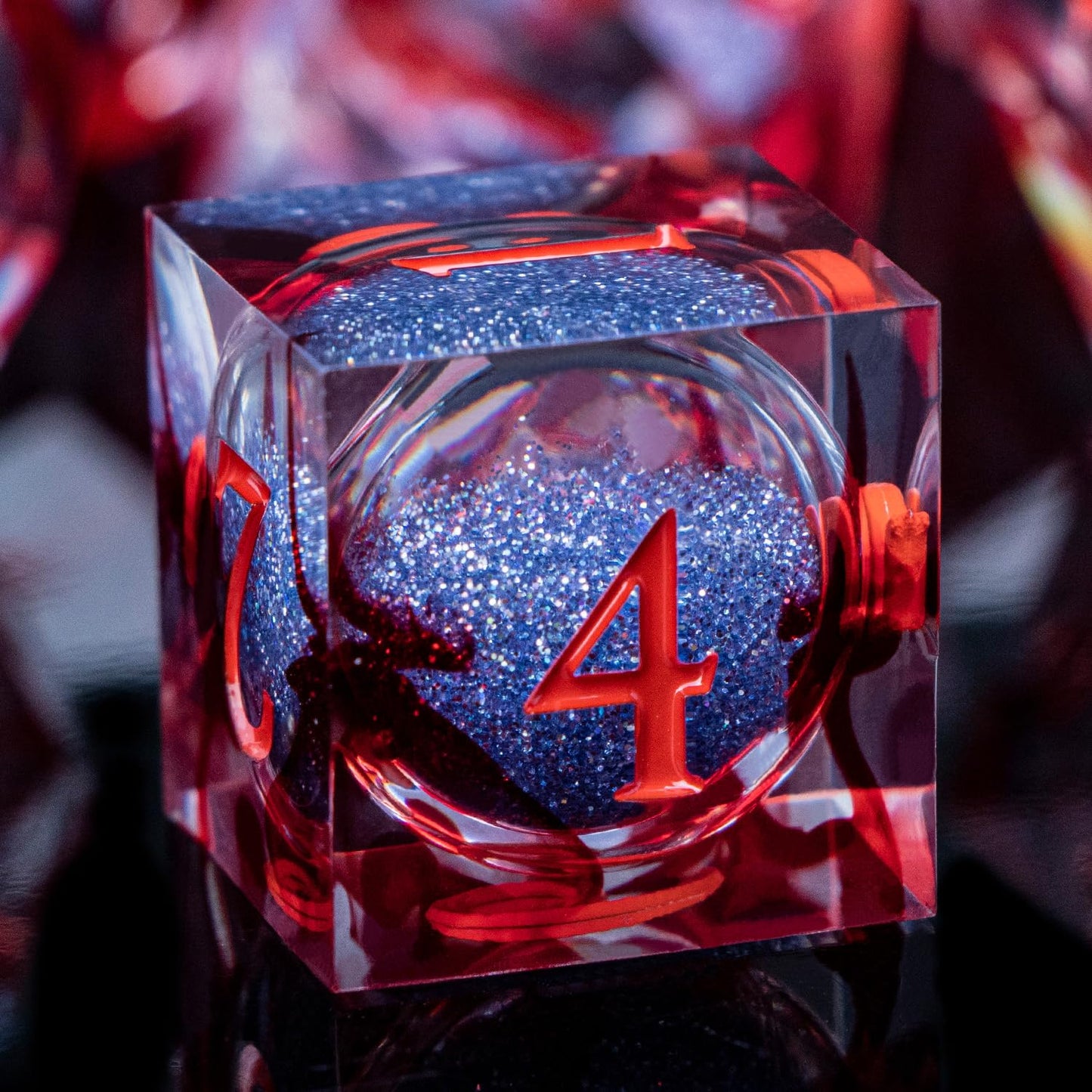 ARUOHHA Blood Core DND Dice Set | Liquid Core Sharp-Edged Polyhedral DND Dice in Gift Box