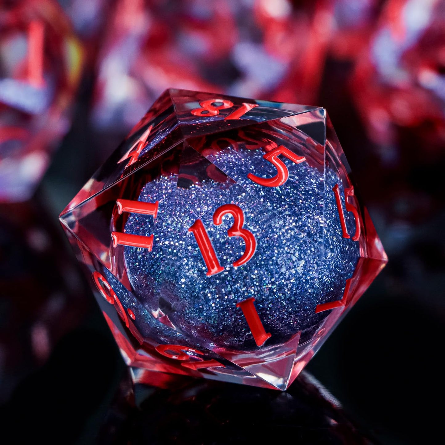 ARUOHHA Blood Core DND Dice Set | Liquid Core Sharp-Edged Polyhedral DND Dice in Gift Box
