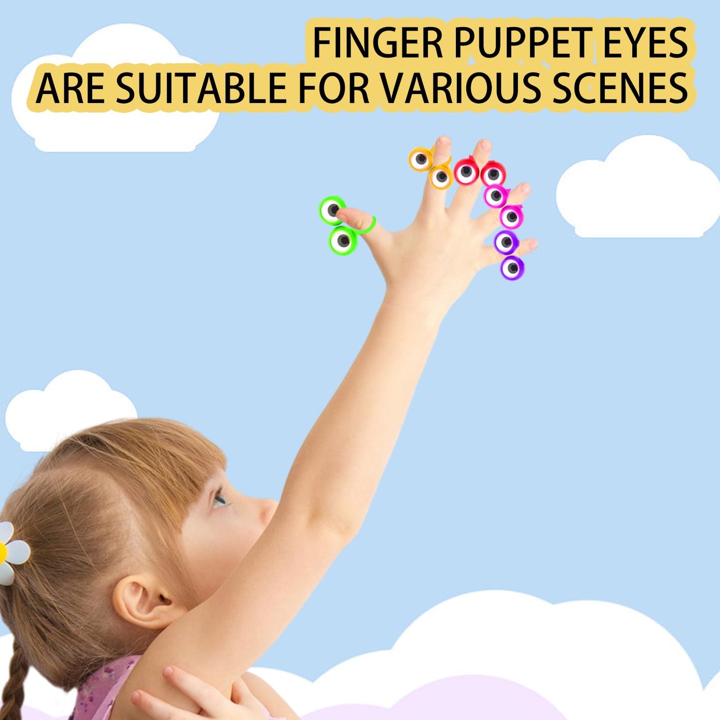 Aruytps 100 PCS Eye Finger Puppets – Wiggly Eyeball Rings for Kids, Party Favors & Classroom Fun