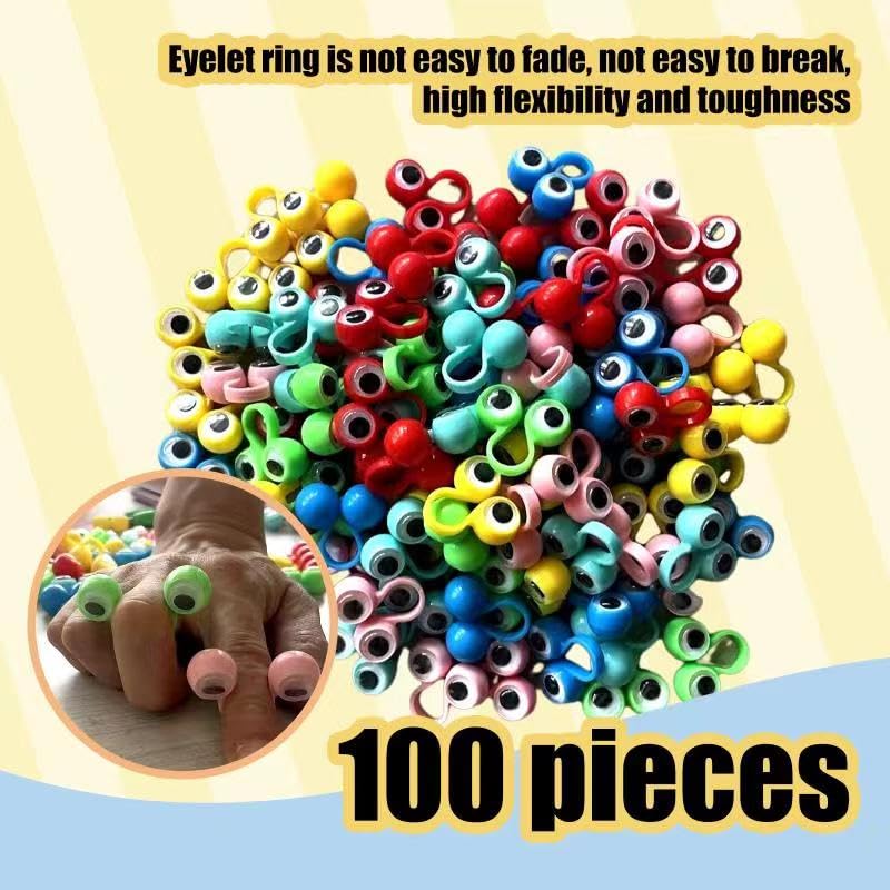 Aruytps 100 PCS Eye Finger Puppets – Wiggly Eyeball Rings for Kids, Party Favors & Classroom Fun