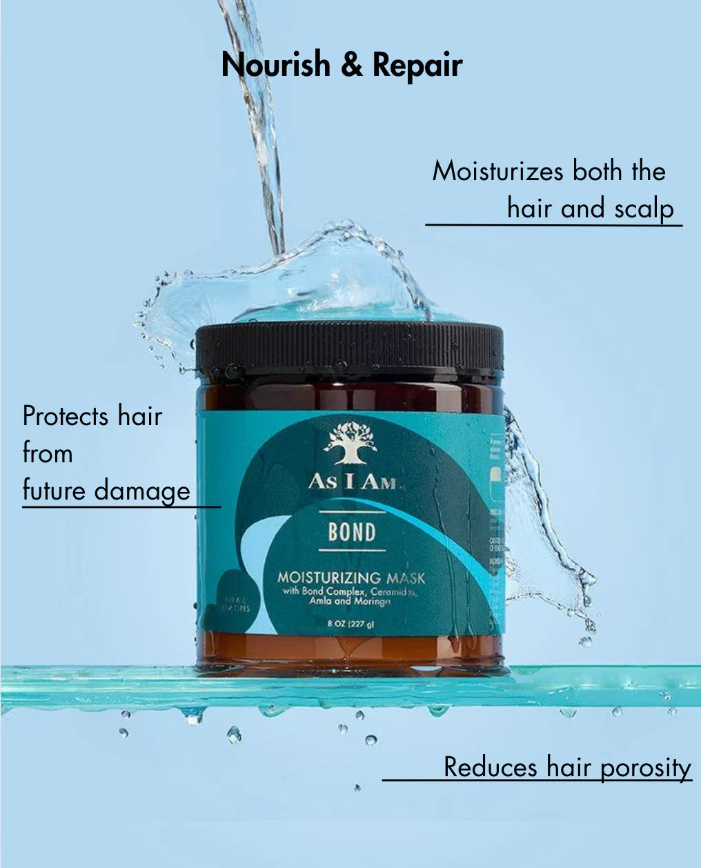 As I Am Bond Moisturizing Mask Intensive Moisture for Damaged Hair 227 g/8 oz
