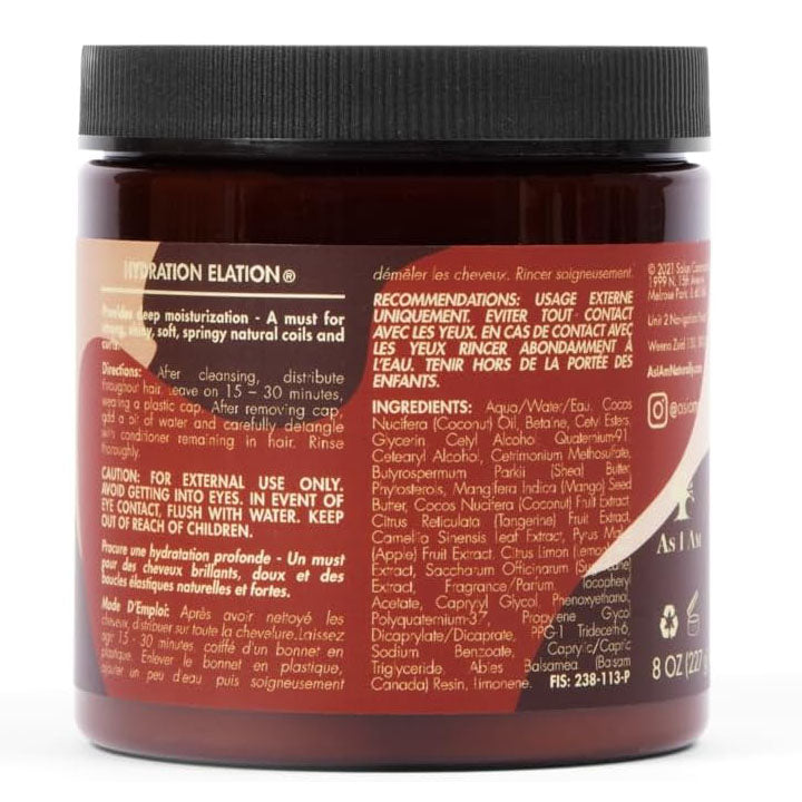 As I Am Hydration Elation Intense Deep Conditioner for Natural Hair 8 oz
