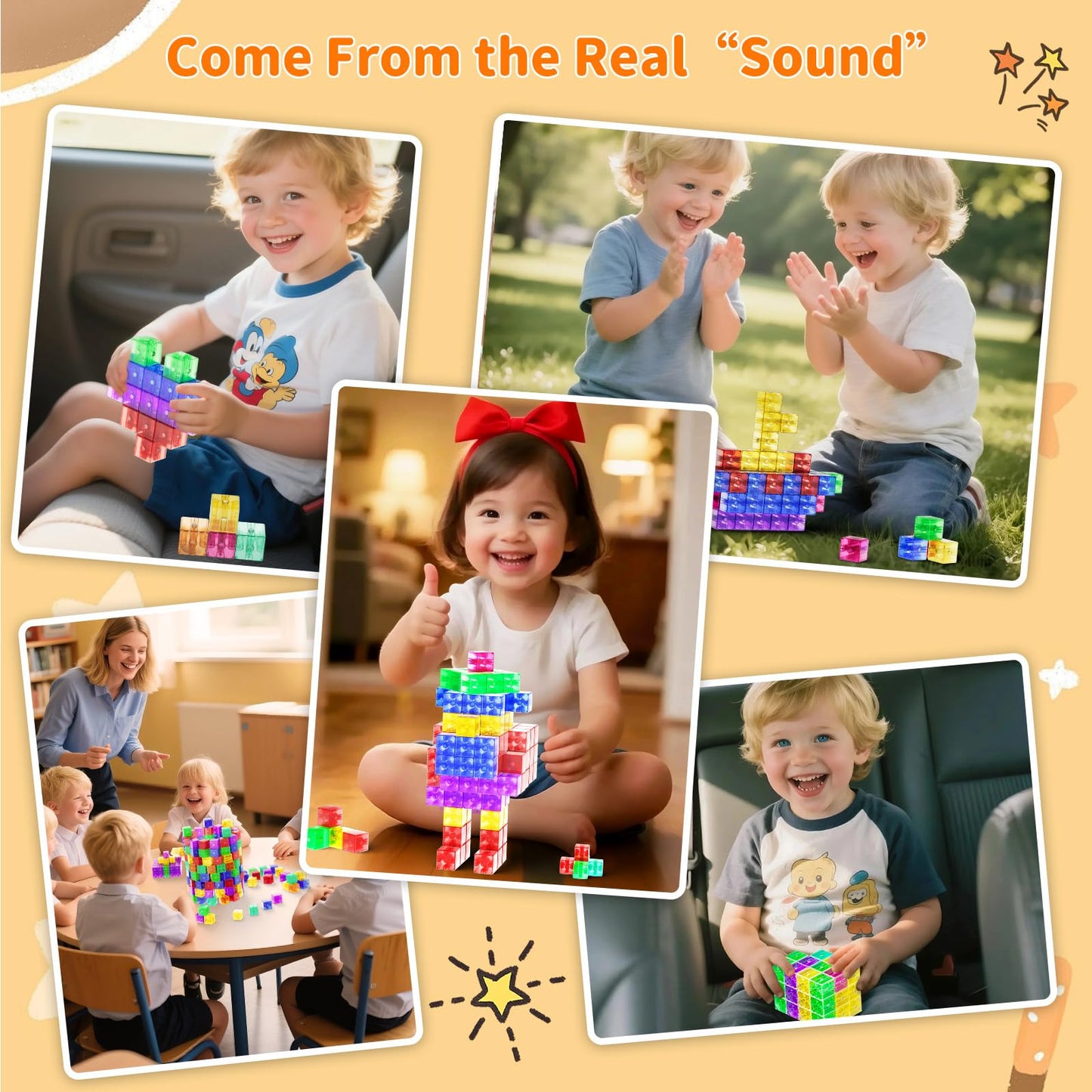 Asago Transparent Magnetic Blocks 40pcs – Montessori STEM Toy for Kids 4-8