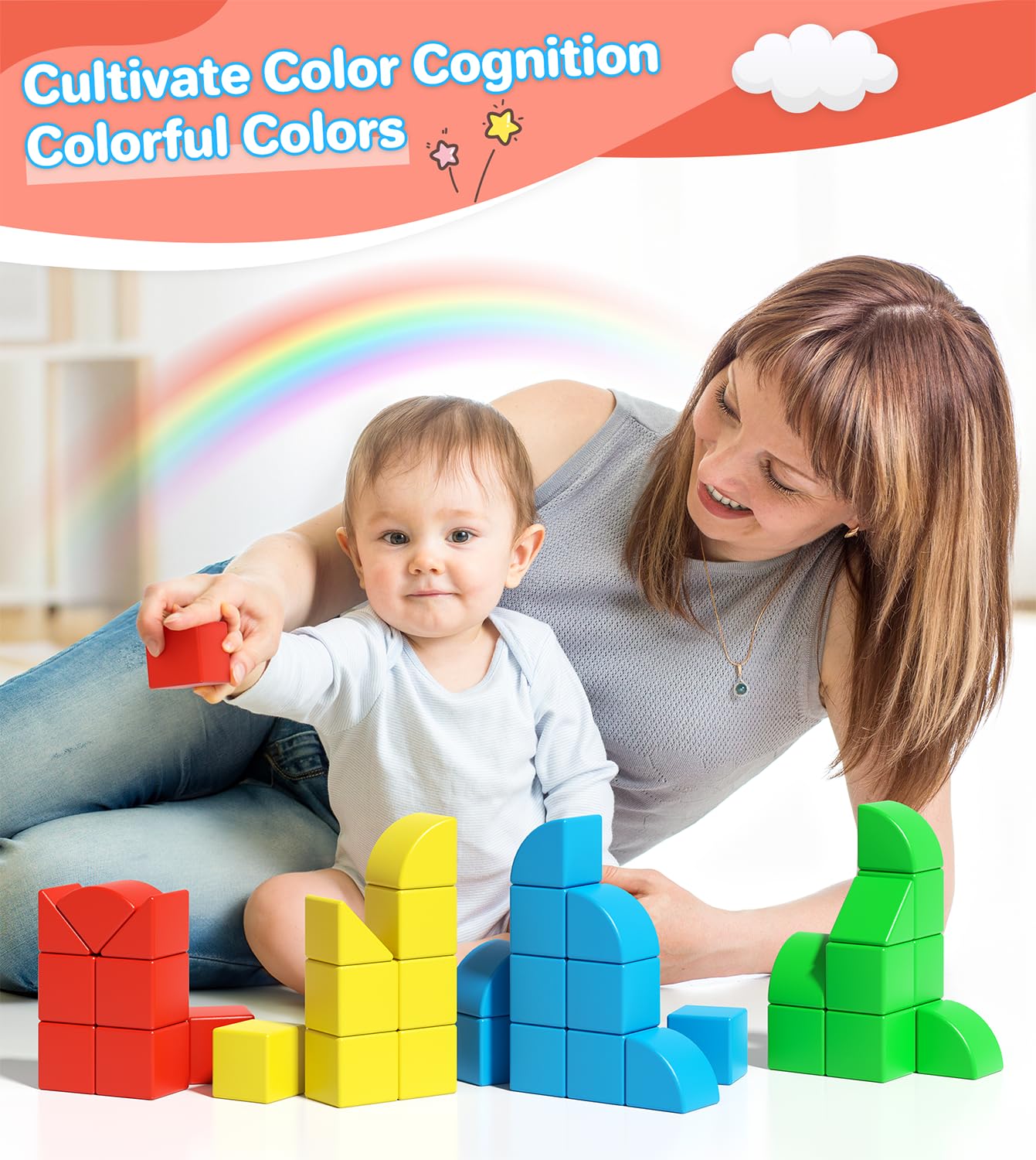 Asago Magnetic Blocks for Toddlers – 36-Piece Colorful Magnetic Building Set