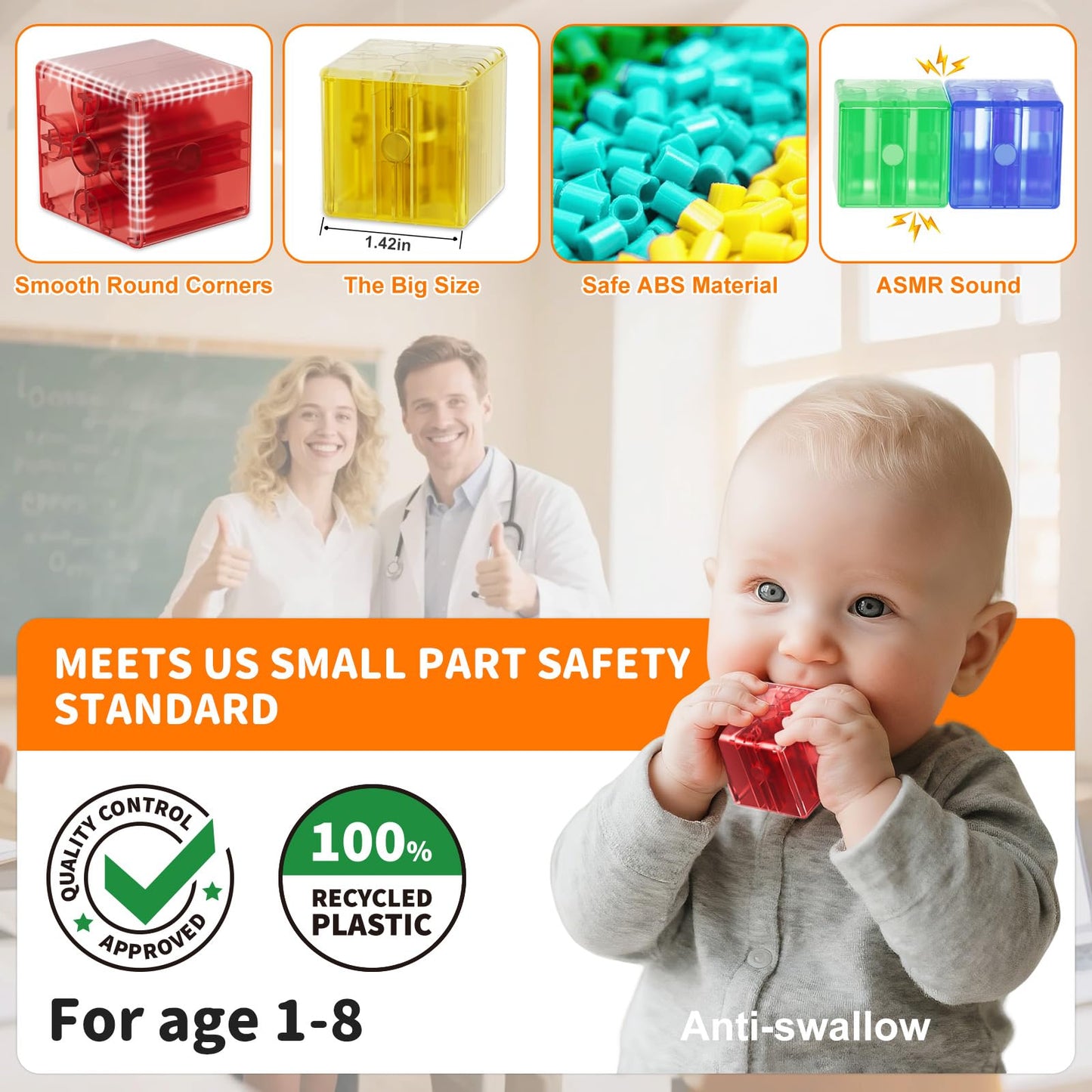 Asago Transparent Magnetic Blocks 40pcs – Montessori STEM Toy for Kids 4-8