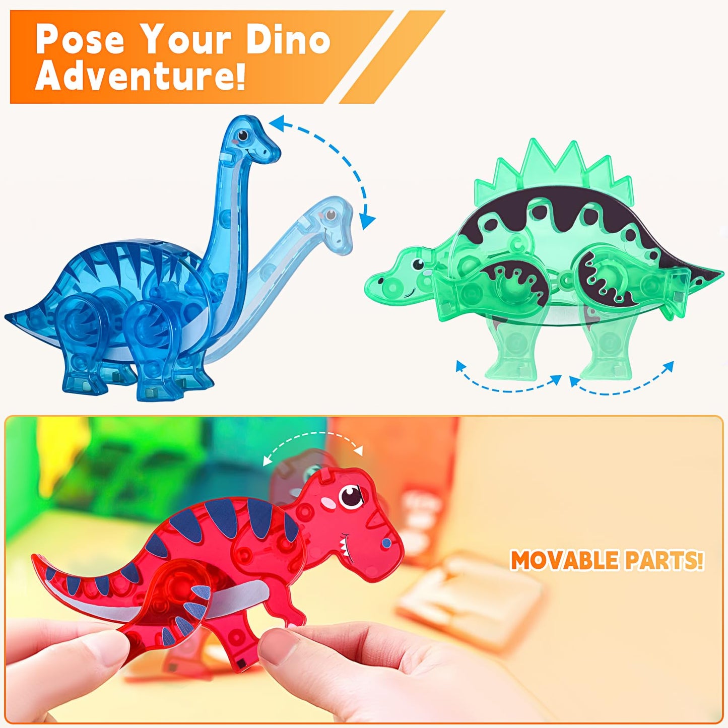 Asago Dinosaurs Egg Toys — Magnetic Tiles Dinos for Kids 3+ | Build, Play, Learn