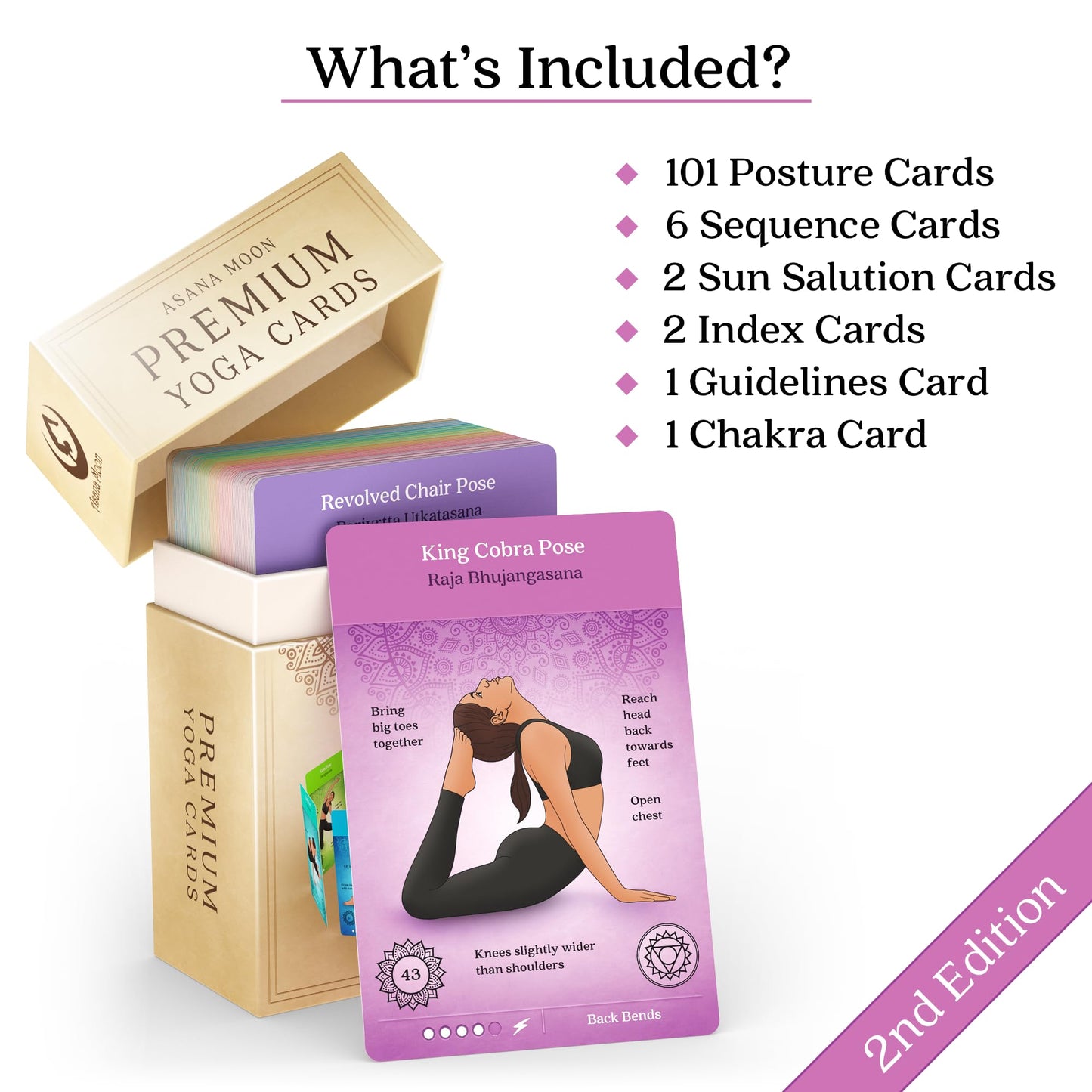 Asana Moon Premium Yoga Cards – 120+ Poses, 108 Sequences, Sanskrit Names & Cues