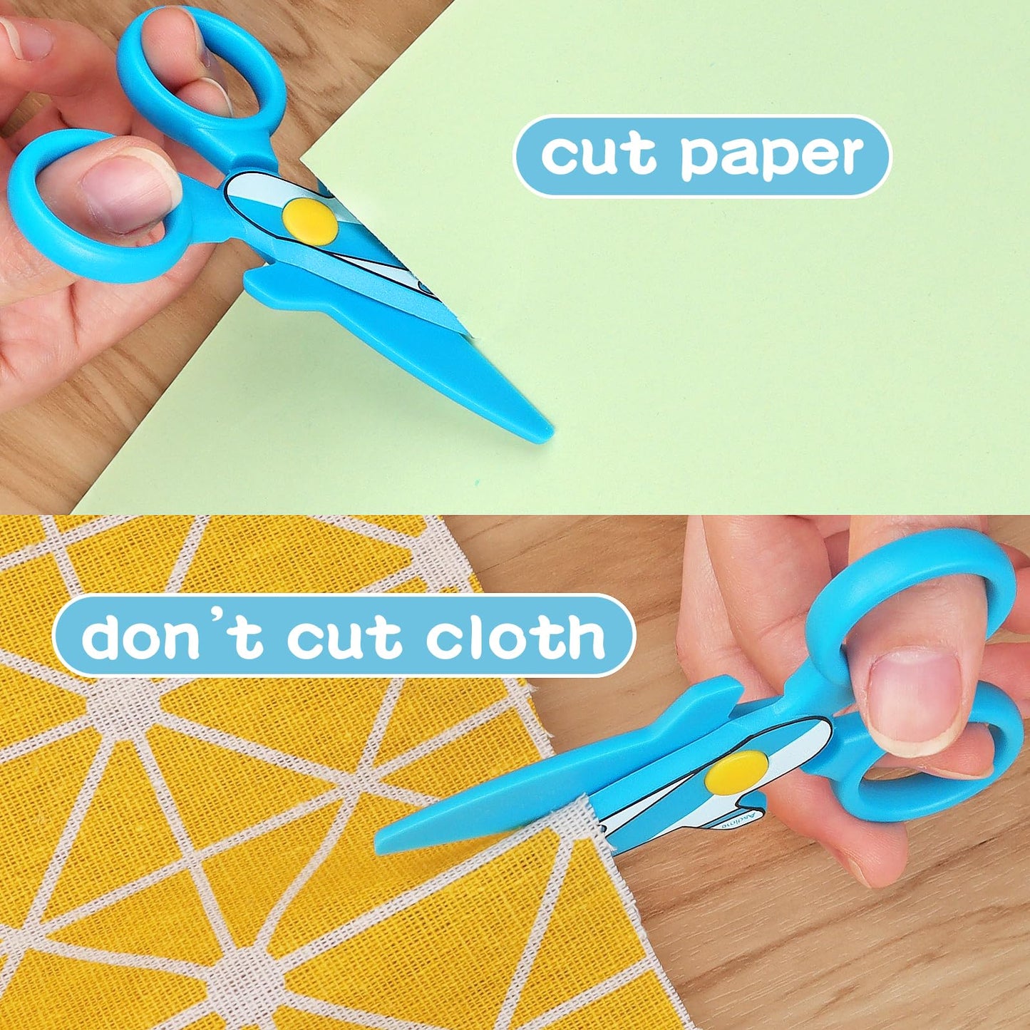 Asdirne Children Scissors – Safe Preschool Toddler Scissors (Pack of 2)