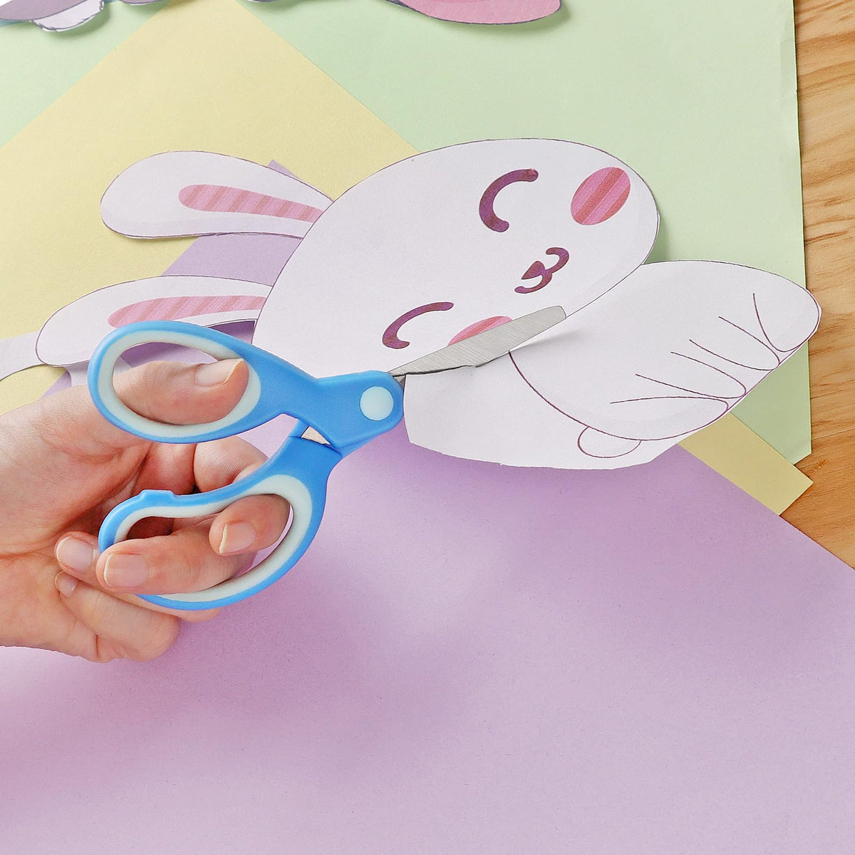 Asdirne Left-Handed Kids Scissors – 3 Pack, Safety Blunt Tip, Stainless Steel Blades, Soft Grip