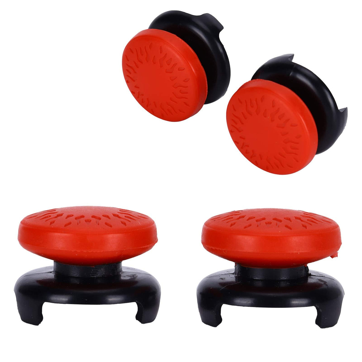 ASHATA 2-Pack Thumbstick Extensions for PS5 Controller – Red