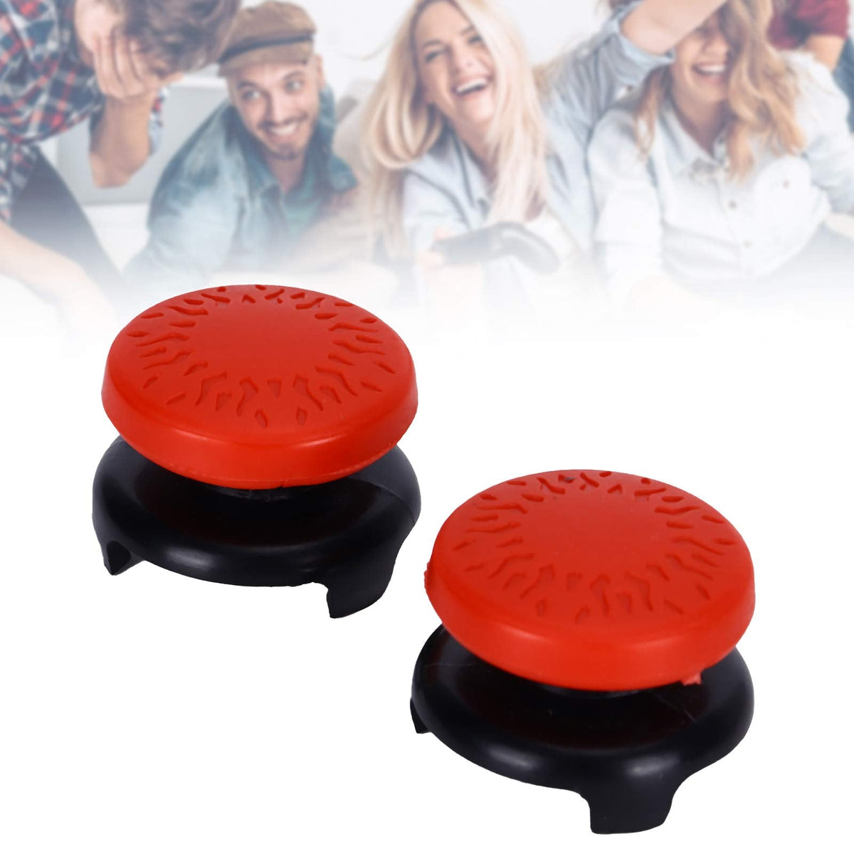 ASHATA 2-Pack Thumbstick Extensions for PS5 Controller – Red