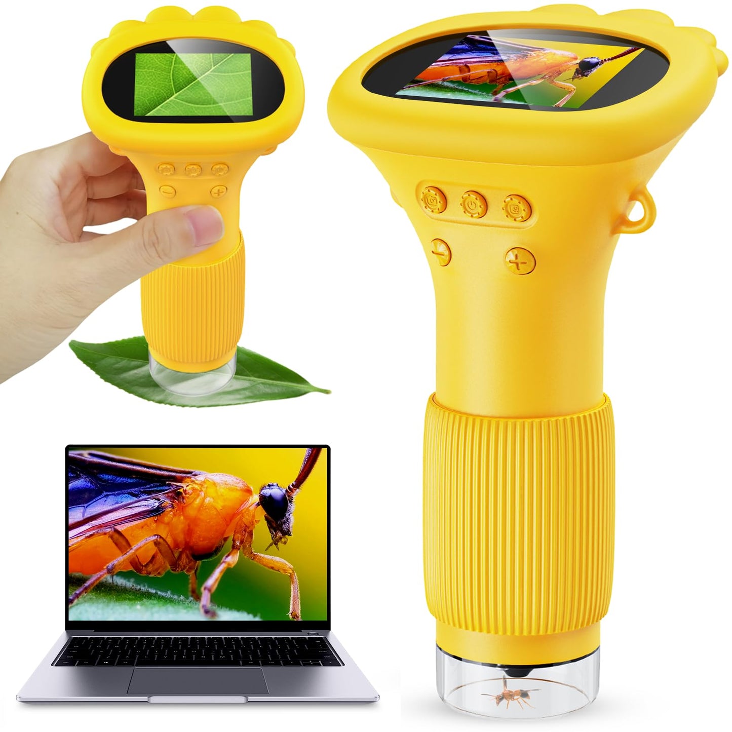 Ashfly Kids Microscope 1000X Portable Miniscope — 2-Inch Screen, Photo & Video, Easter Gift 2026