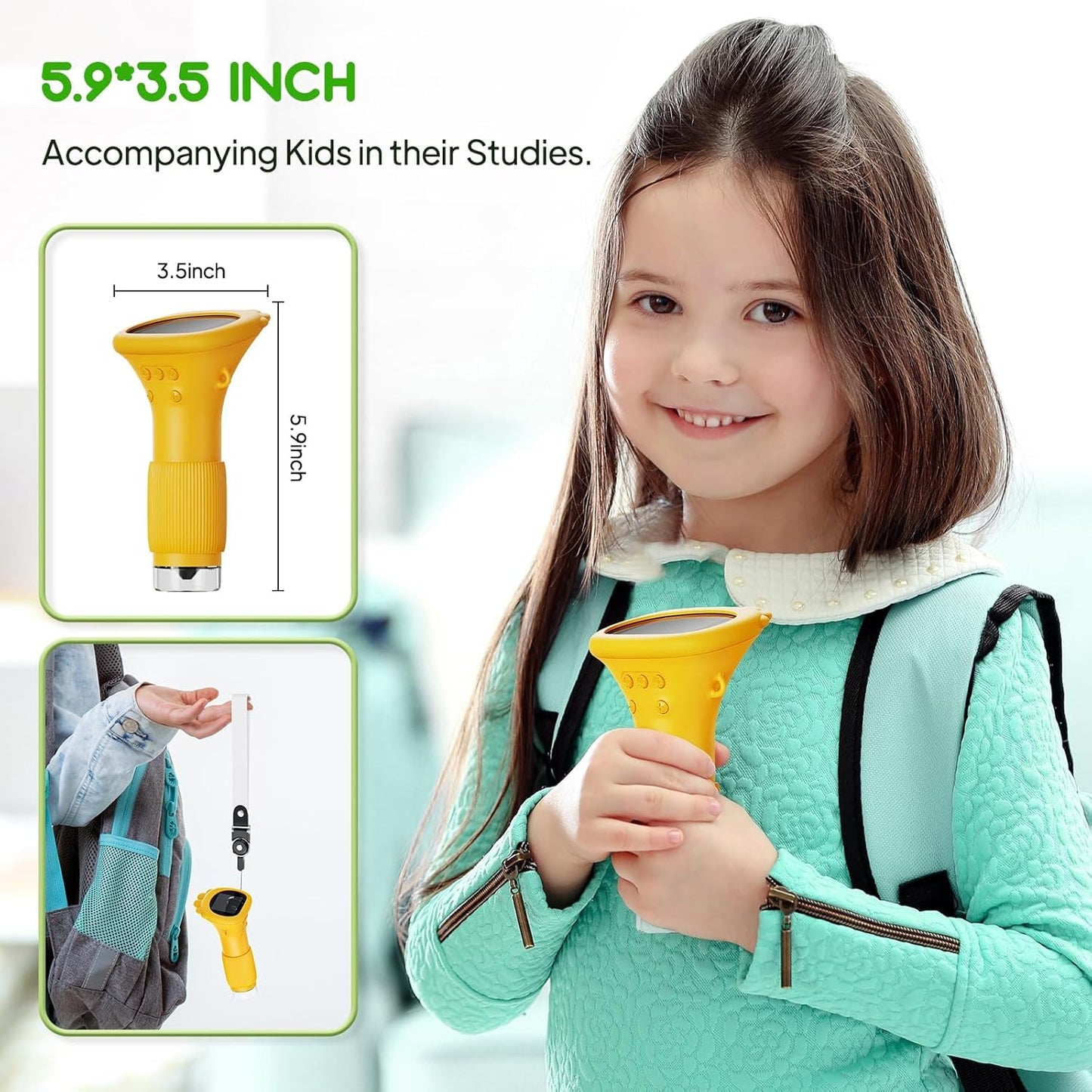 Ashfly Kids Microscope 1000X Portable Miniscope — 2-Inch Screen, Photo & Video, Easter Gift 2026