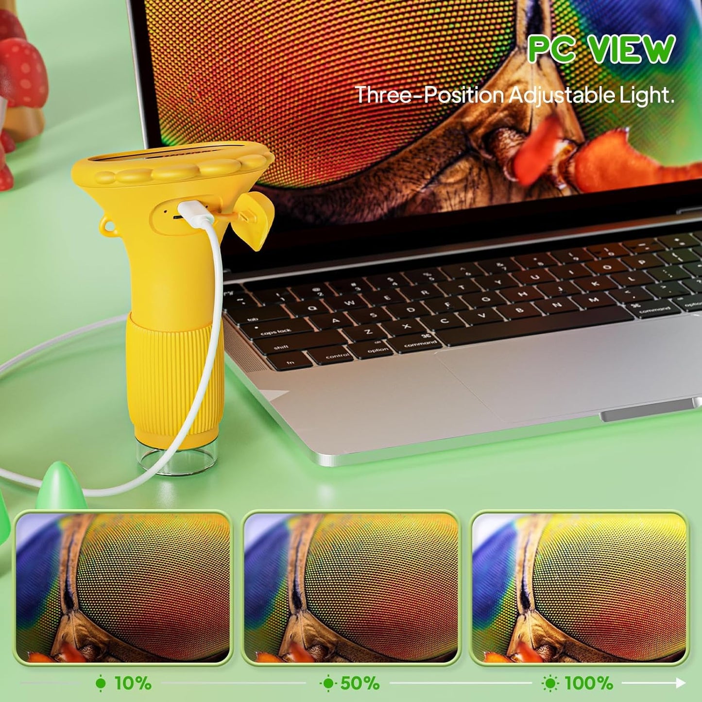 Ashfly Kids Microscope 1000X Portable Miniscope — 2-Inch Screen, Photo & Video, Easter Gift 2026