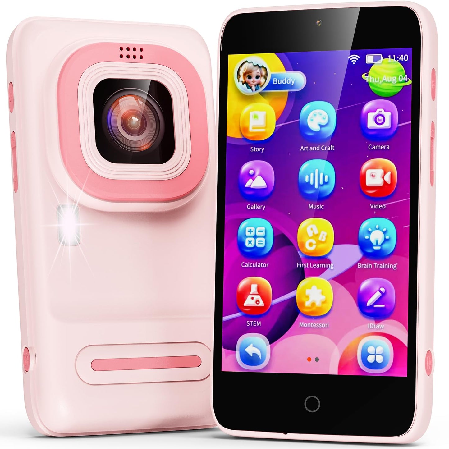 Ashfly Kids Smart Phone: 3.97-inch Touchscreen with 210+ Learning Games & 190+ Drawing Activities | STEM Toy for Ages 3–12