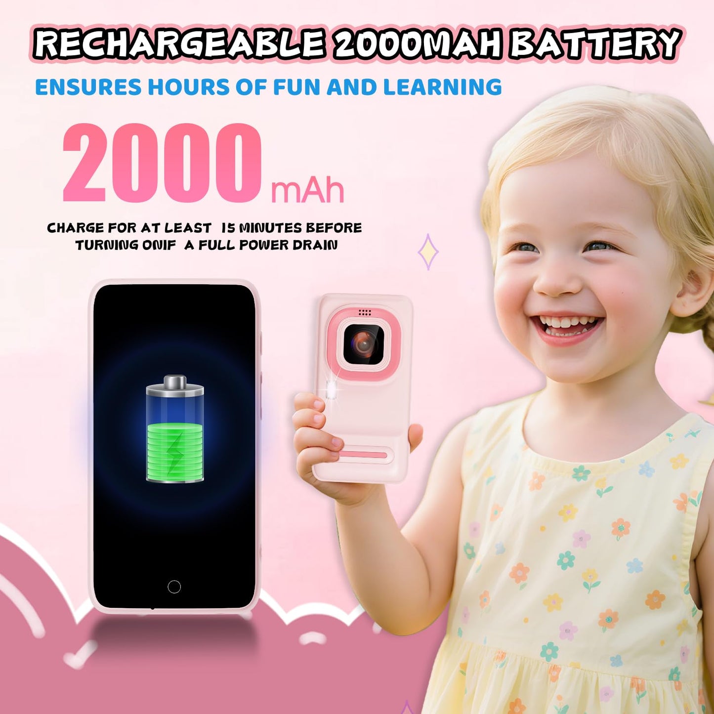 Ashfly Kids Smart Phone: 3.97-inch Touchscreen with 210+ Learning Games & 190+ Drawing Activities | STEM Toy for Ages 3–12