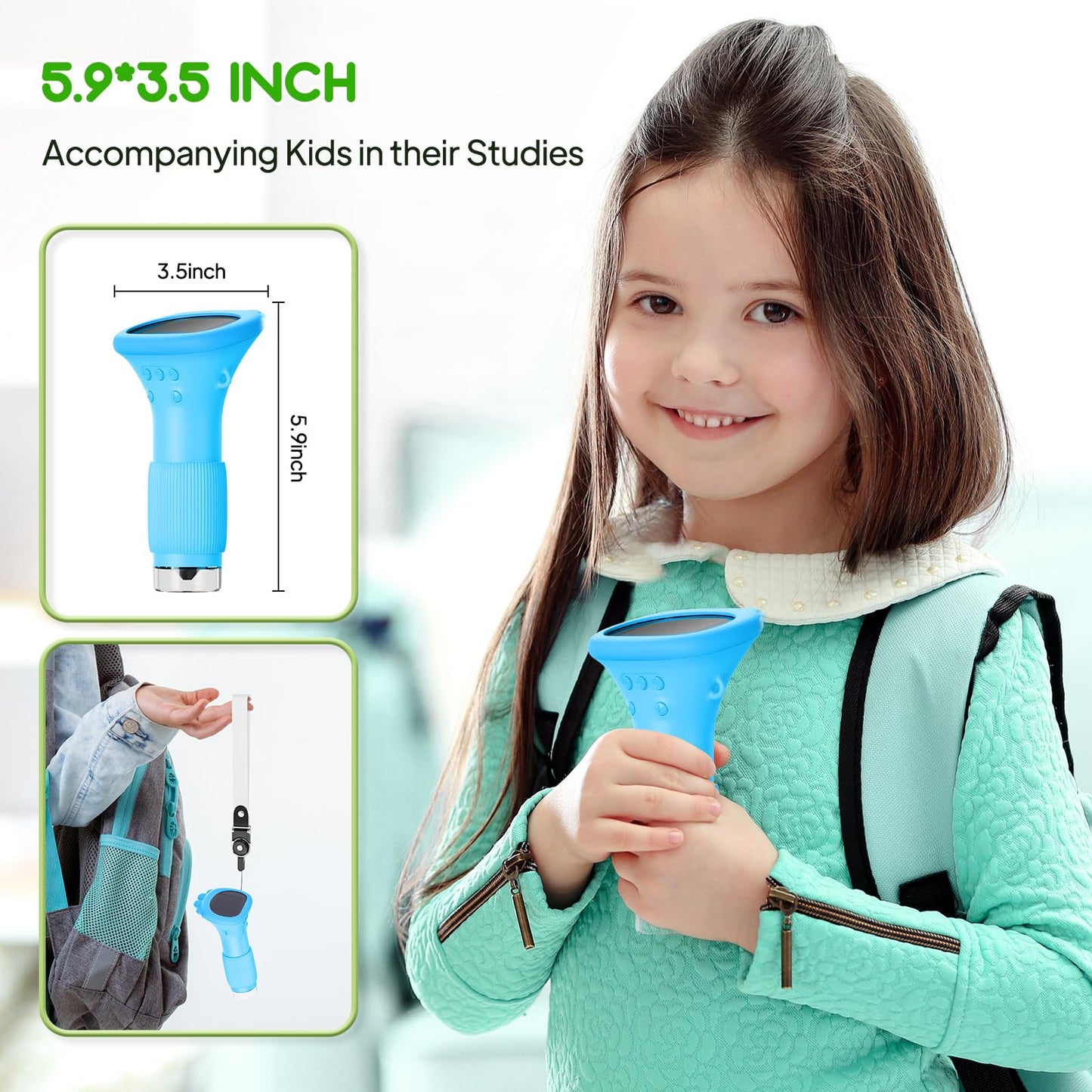Ashfly Kids Microscope with 2-Inch Screen | Portable Pocket Microscope 10x-1000x