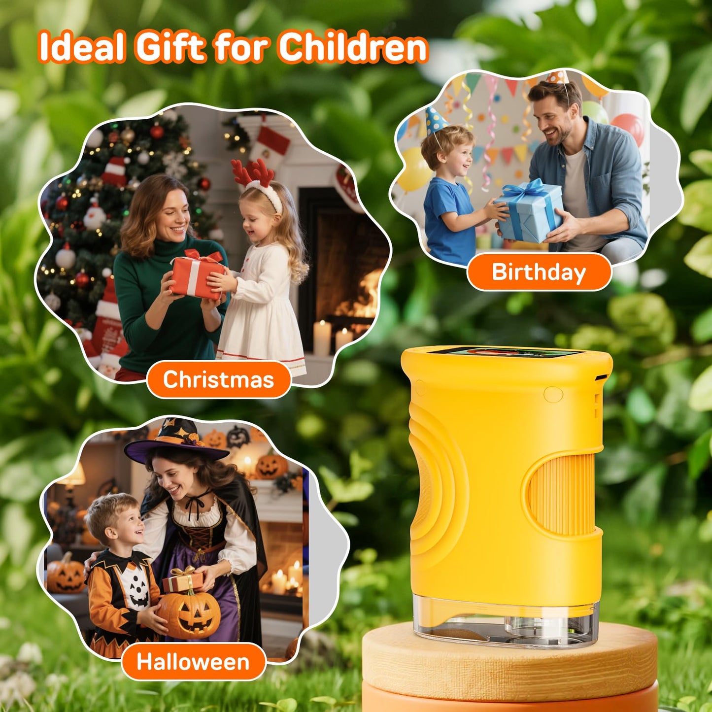 Ashfly 1000X Digital Handheld Microscope – 2-inch IPS Screen, Rechargeable Portable STEM Gift for Kids