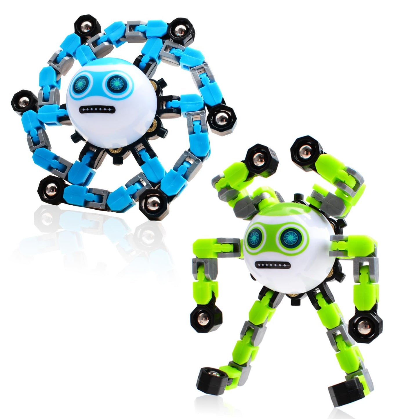 ASIOWELY 2-Piece Transformable Fidget Spinners for Stress Relief & Sensory Play