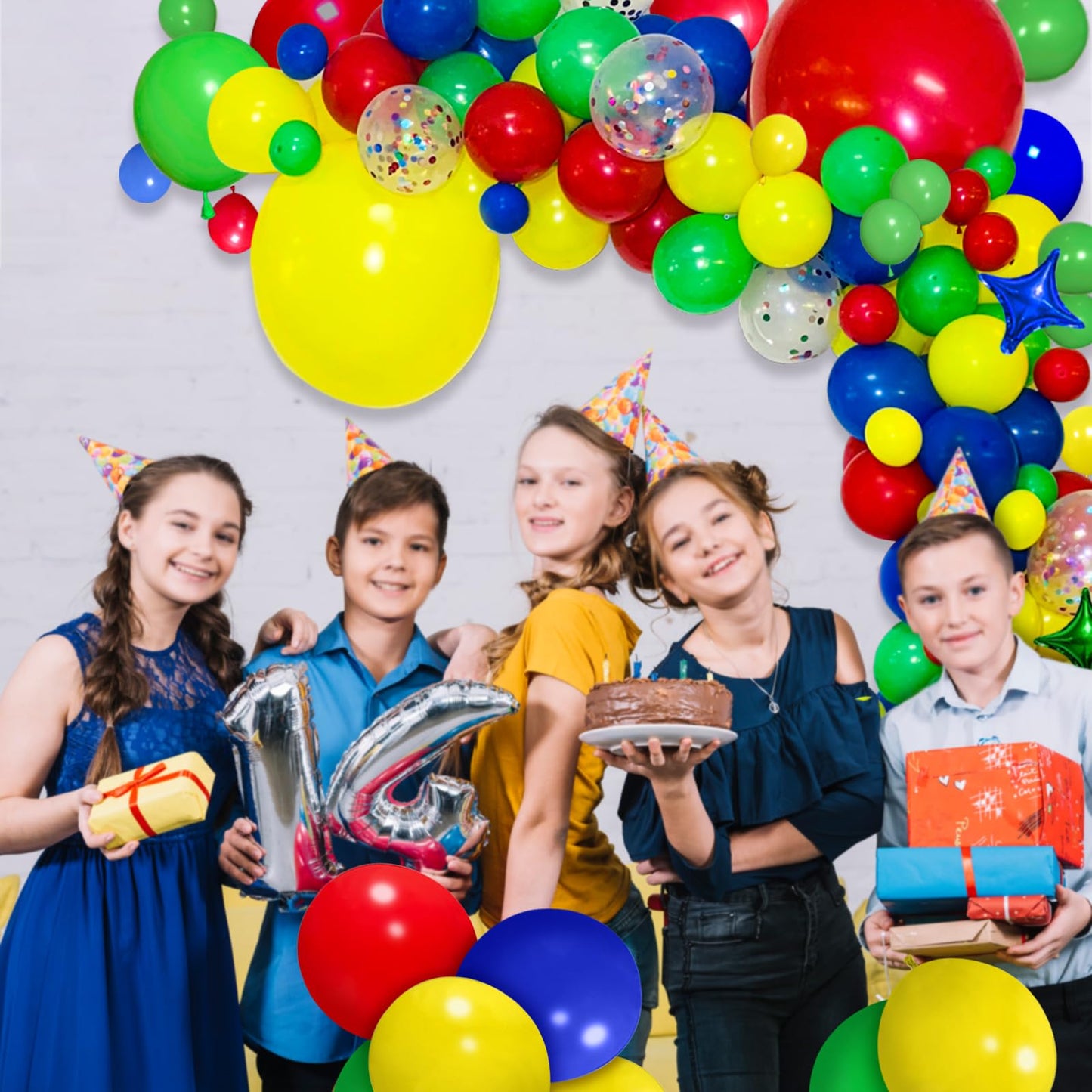 ASIYUHY 100 Pack 12 Inch Matte Latex Balloons – Red Blue Green Yellow for Carnival Birthday Baby Shower Balloon Arch