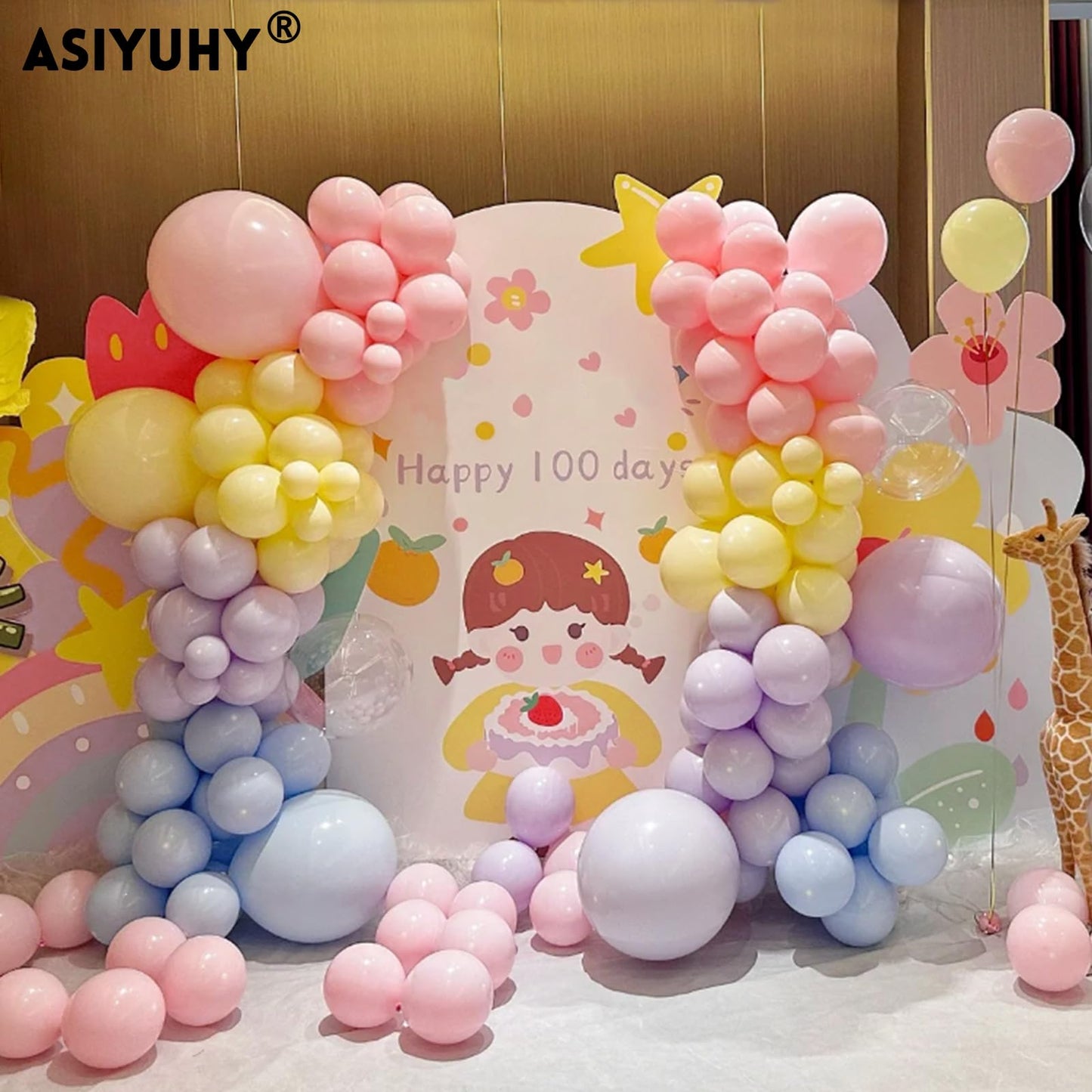 ASIYUHY Pastel Balloons – 100 Pack 12 Inch Latex Party Balloons for Birthday, Baby Shower, Wedding