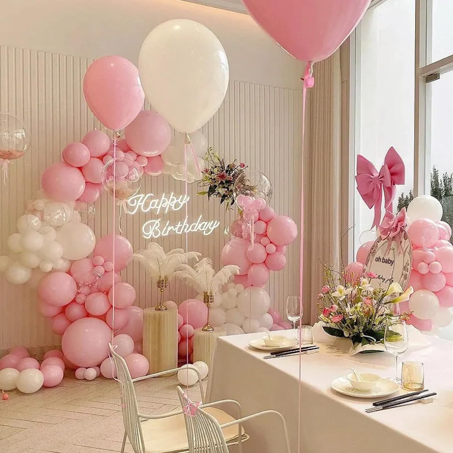 ASIYUHY Pastel Pink Balloons 12 Inch - 100 Pack for Parties, Weddings, and Baby Showers