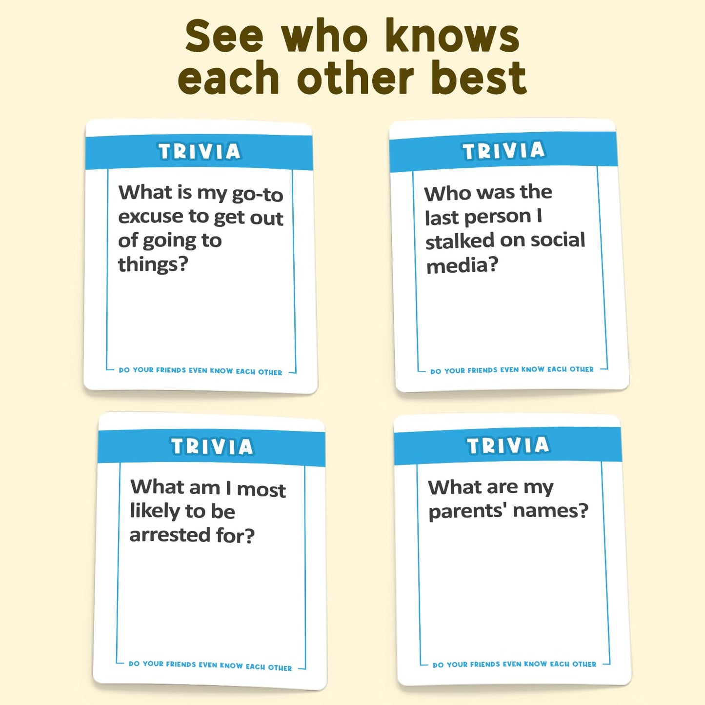 ASM GAMES Do Your Friends Even Know Each Other? The Ultimate Party Card Game for Adults & Teens