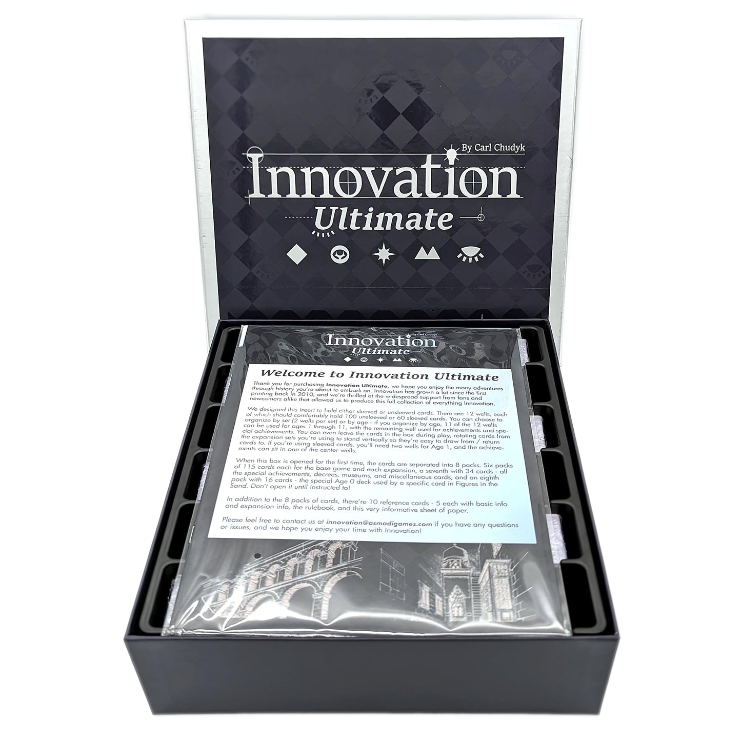 Asmadi Games Innovation Ultimate Box Set – All-Inclusive Card Game with 5 Expansions