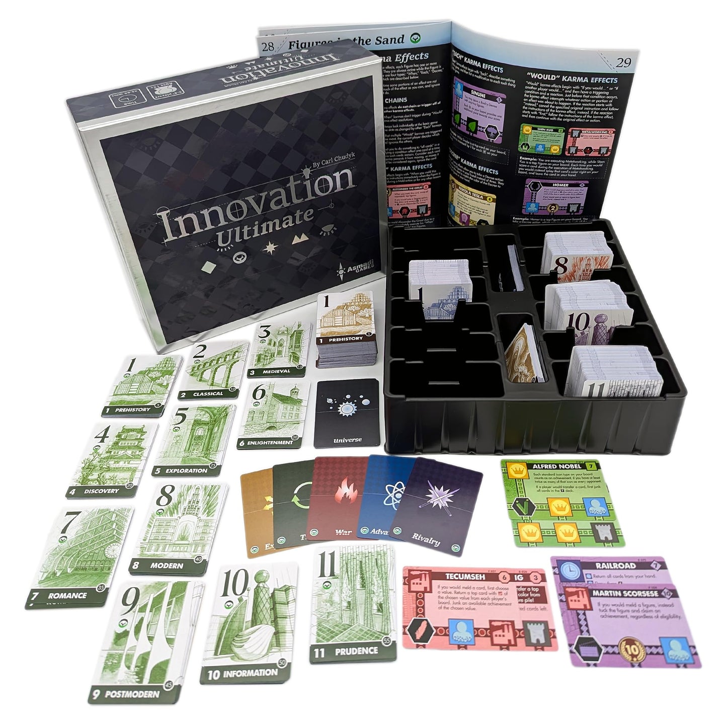 Asmadi Games Innovation Ultimate Box Set – All-Inclusive Card Game with 5 Expansions