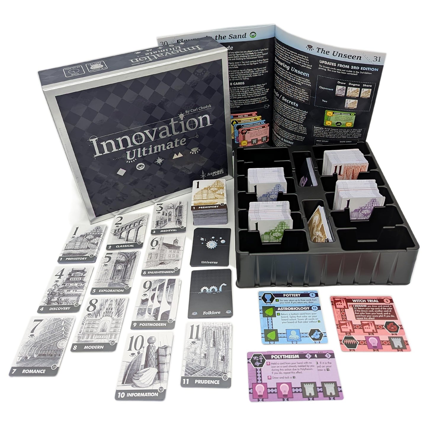 Asmadi Games Innovation Ultimate Box Set – All-Inclusive Card Game with 5 Expansions