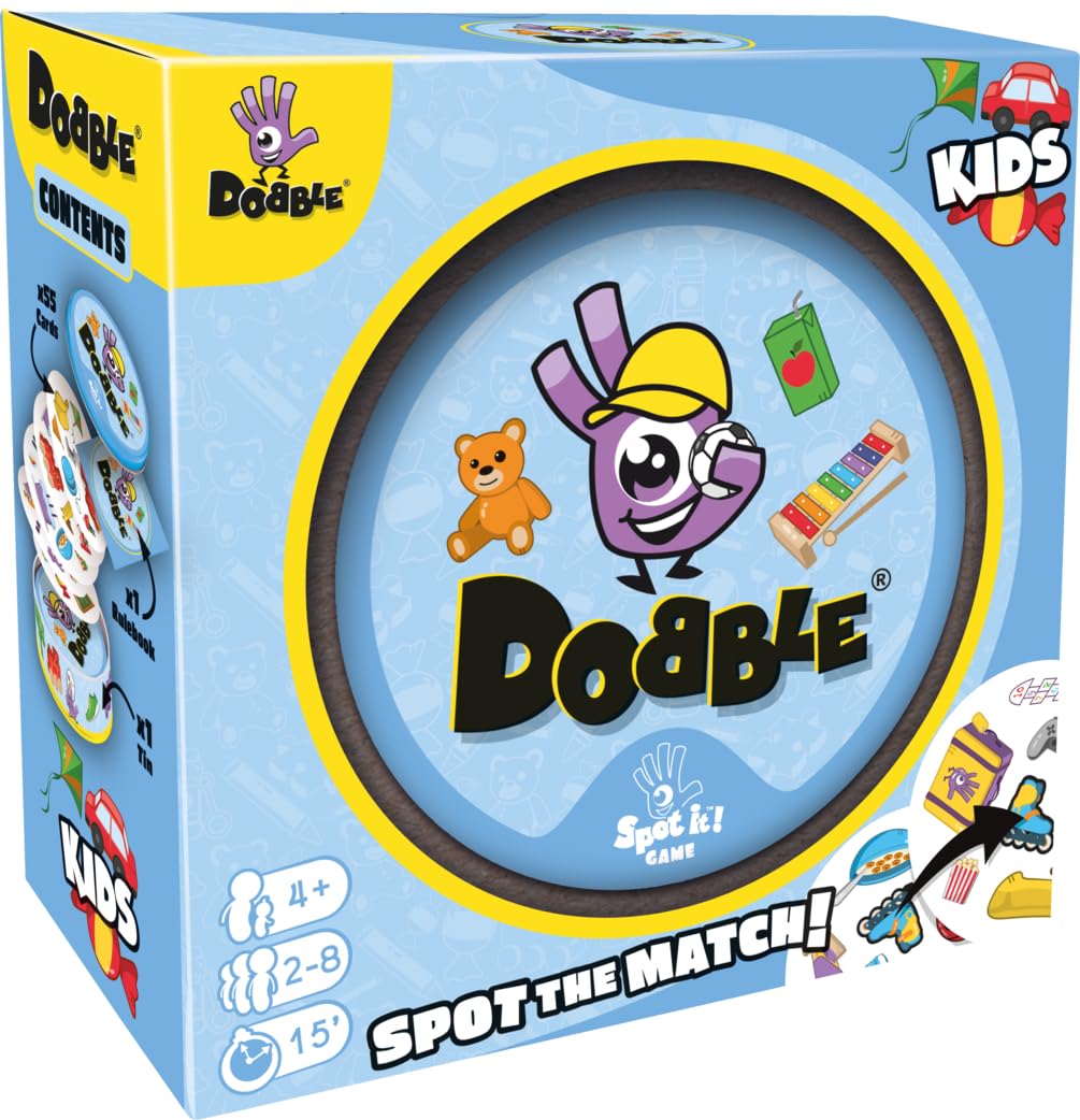 Asmodee Dobble Kids Card Game — Ages 6+, 2-8 Players, 15 Min Playing Time